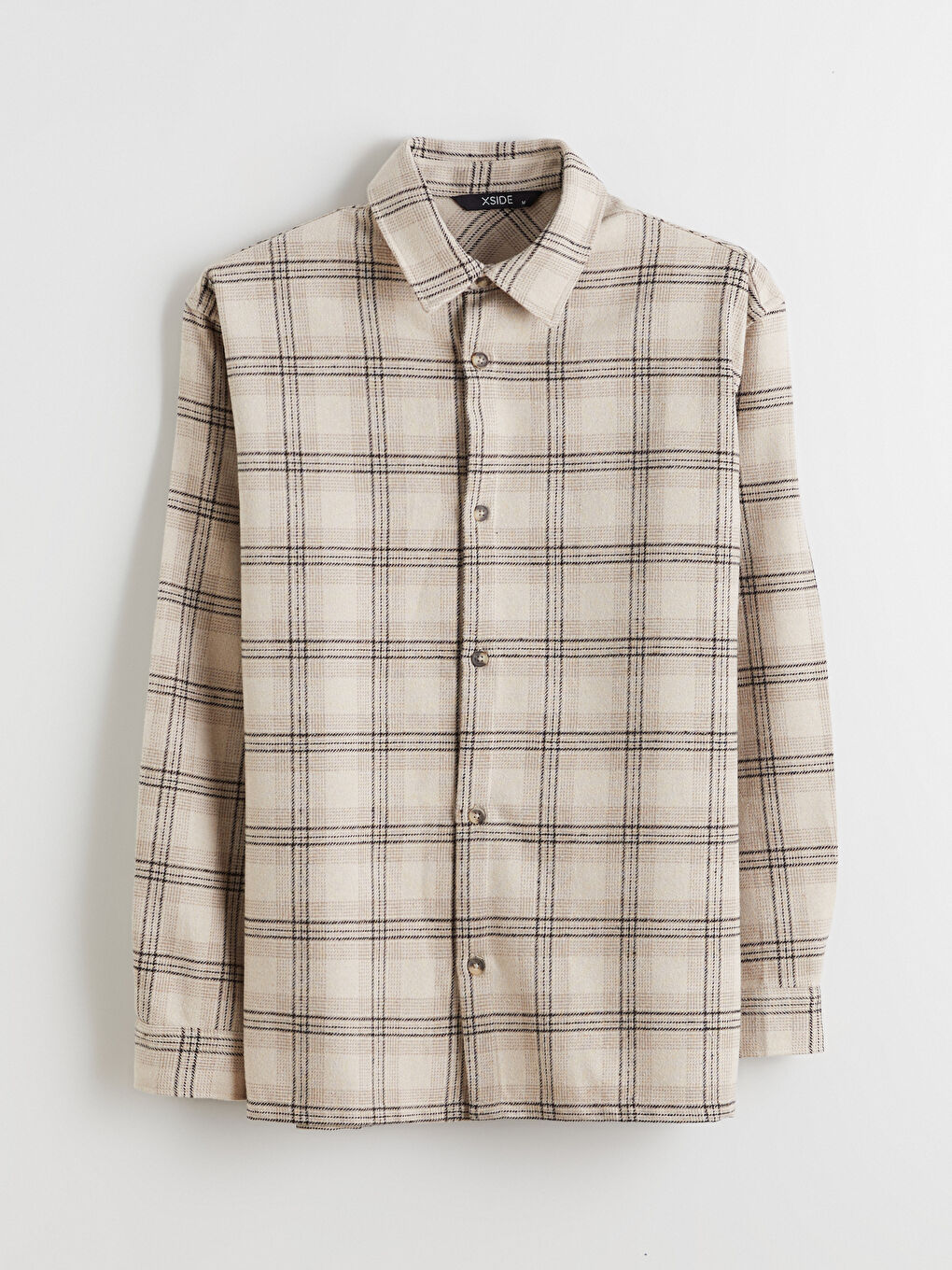 Relaxed Fit Long Sleeve Plaid Men's Flannel Shirt