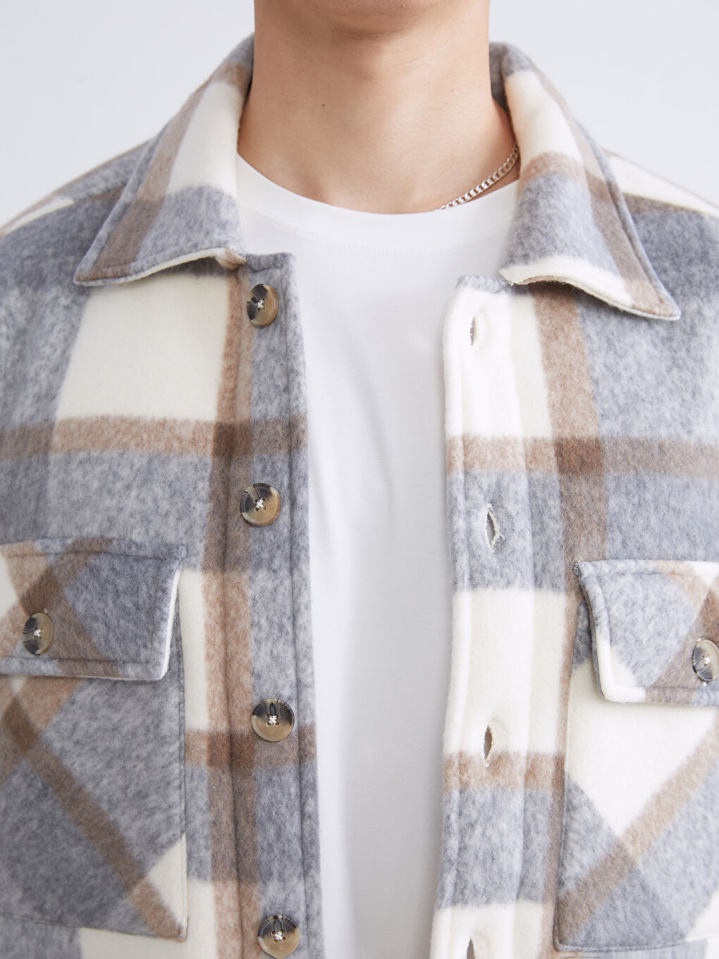 Relaxed Fit Long Sleeve Plaid Men's Lumberjack Shirt Jacket-4