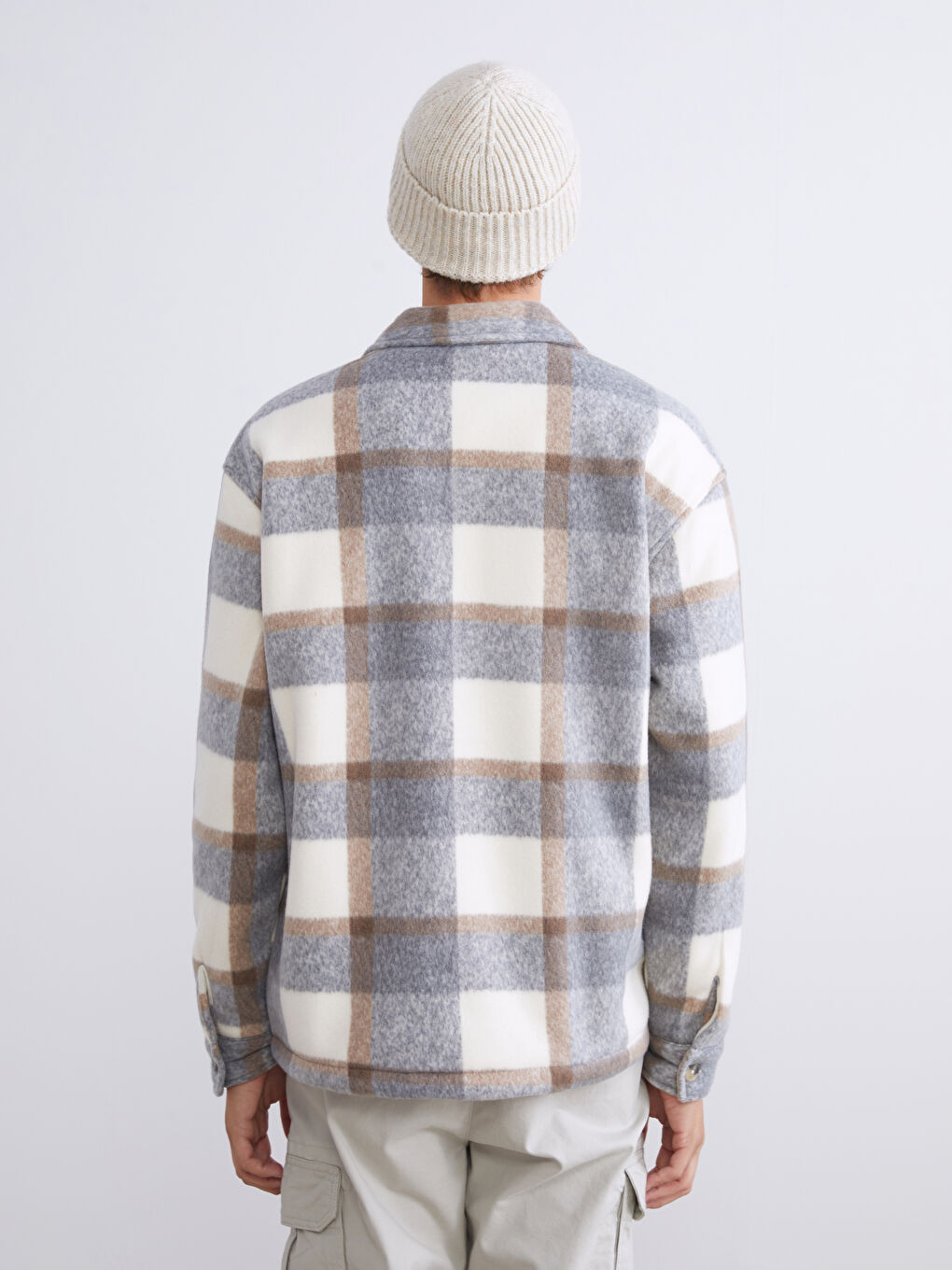 Relaxed Fit Long Sleeve Plaid Men's Lumberjack Shirt Jacket-8