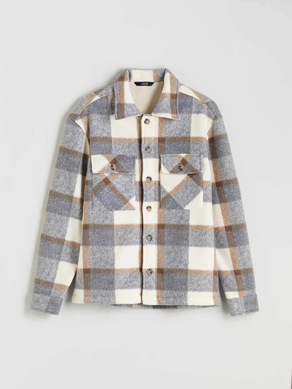 Relaxed Fit Long Sleeve Plaid Men's Lumberjack Shirt Jacket-10
