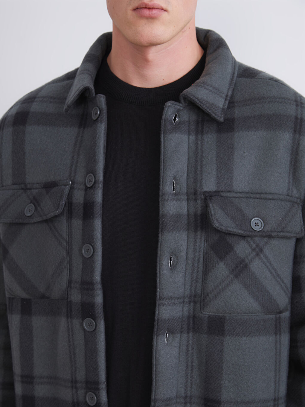 Comfortable Fit Plaid Men's Shirt Jacket-2