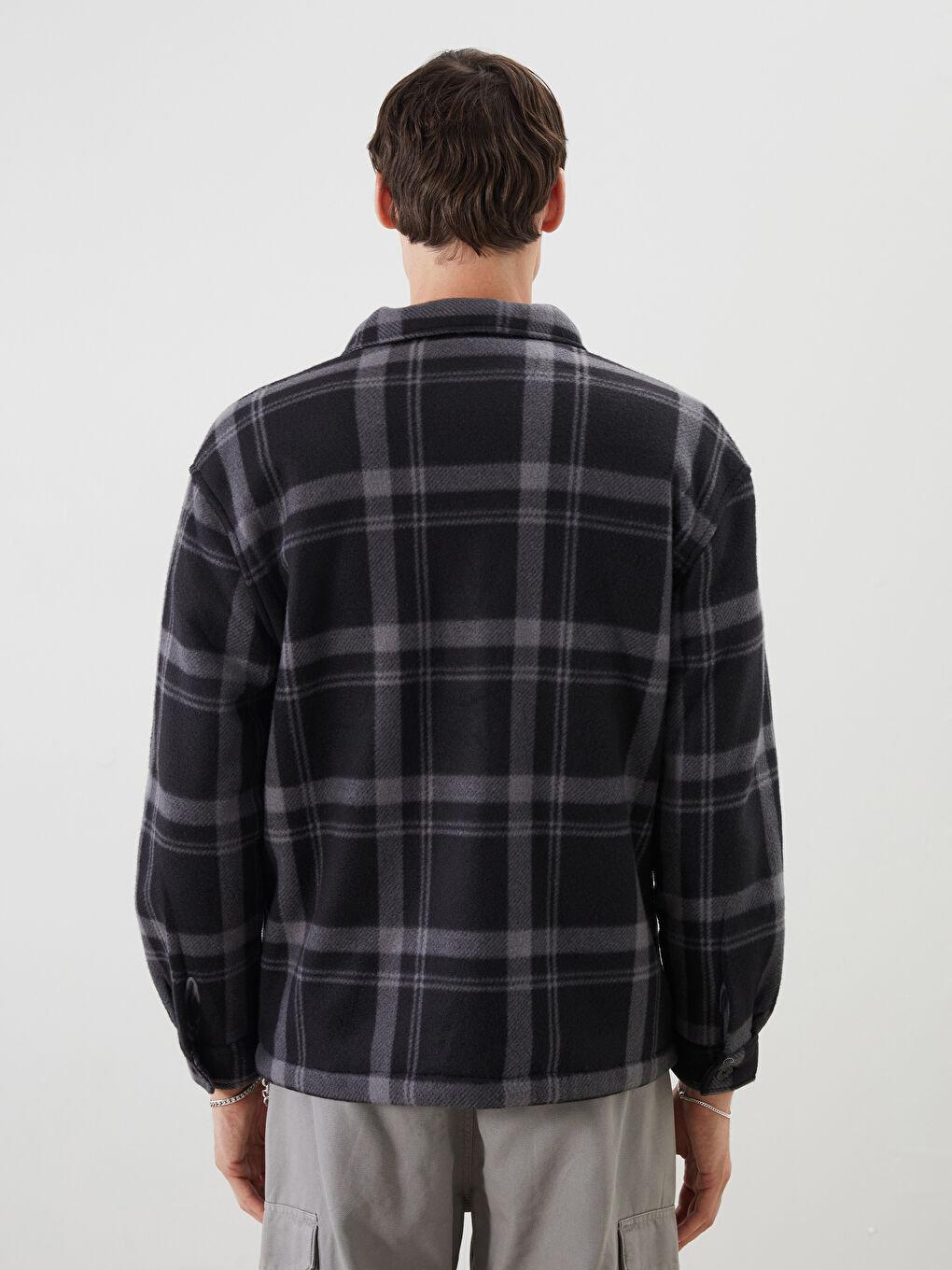 Comfortable Fit Long Sleeve Plaid Men's Shirt Jacket-3