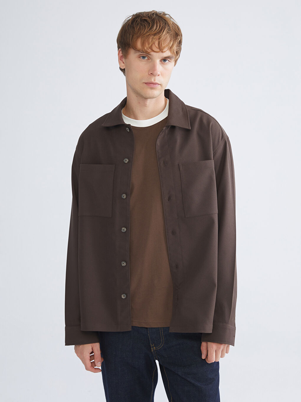 Comfortable Fit Long Sleeve Velvet Men's Shirt Jacket