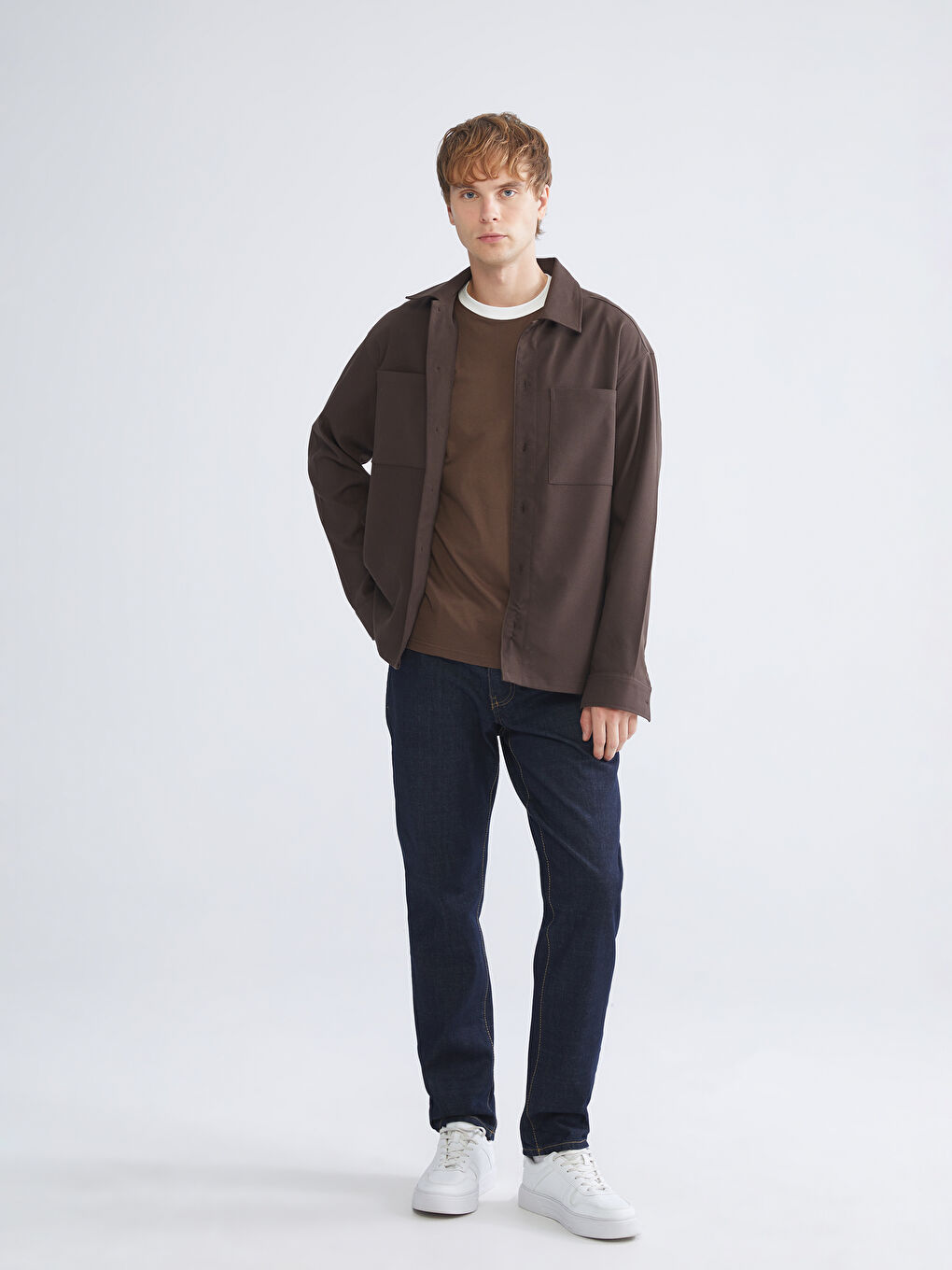 Comfortable Fit Long Sleeve Velvet Men's Shirt Jacket-3
