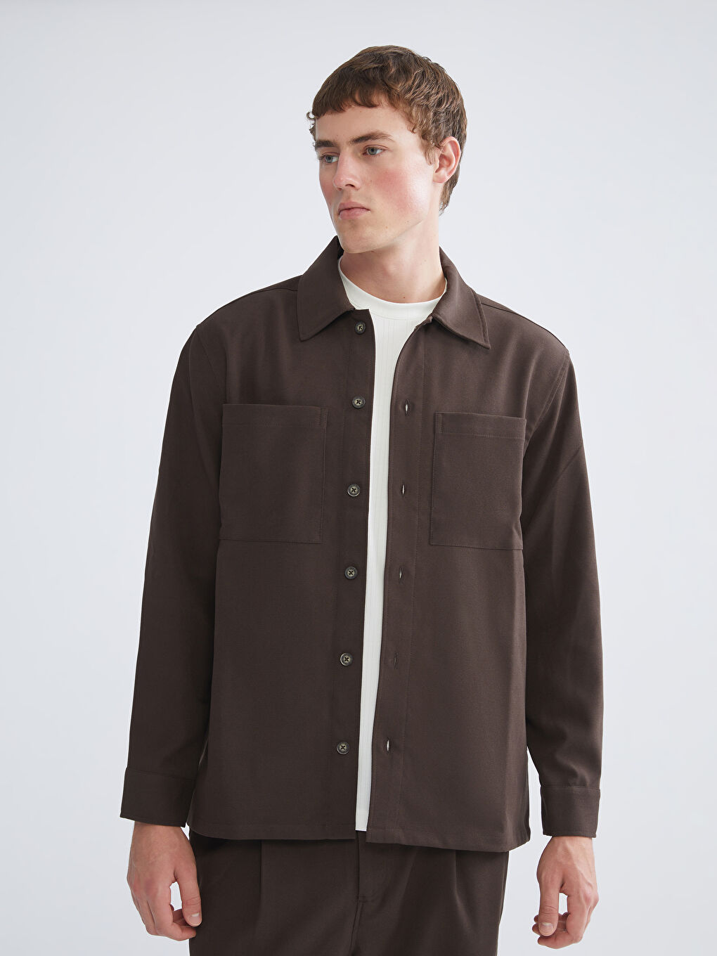 Comfortable Fit Long Sleeve Velvet Men's Shirt Jacket-1