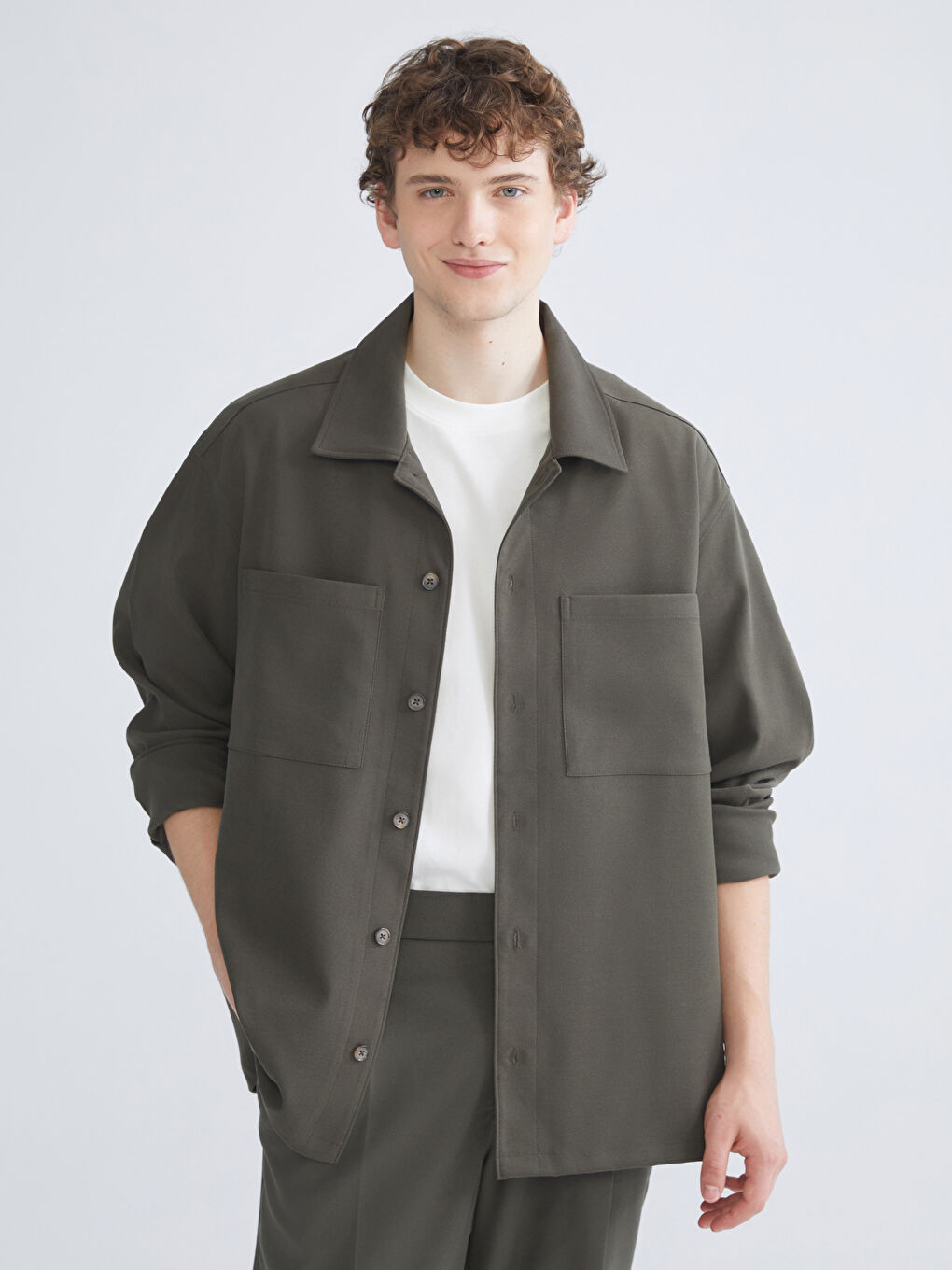 Man KHAKI Shirt Jacket-2