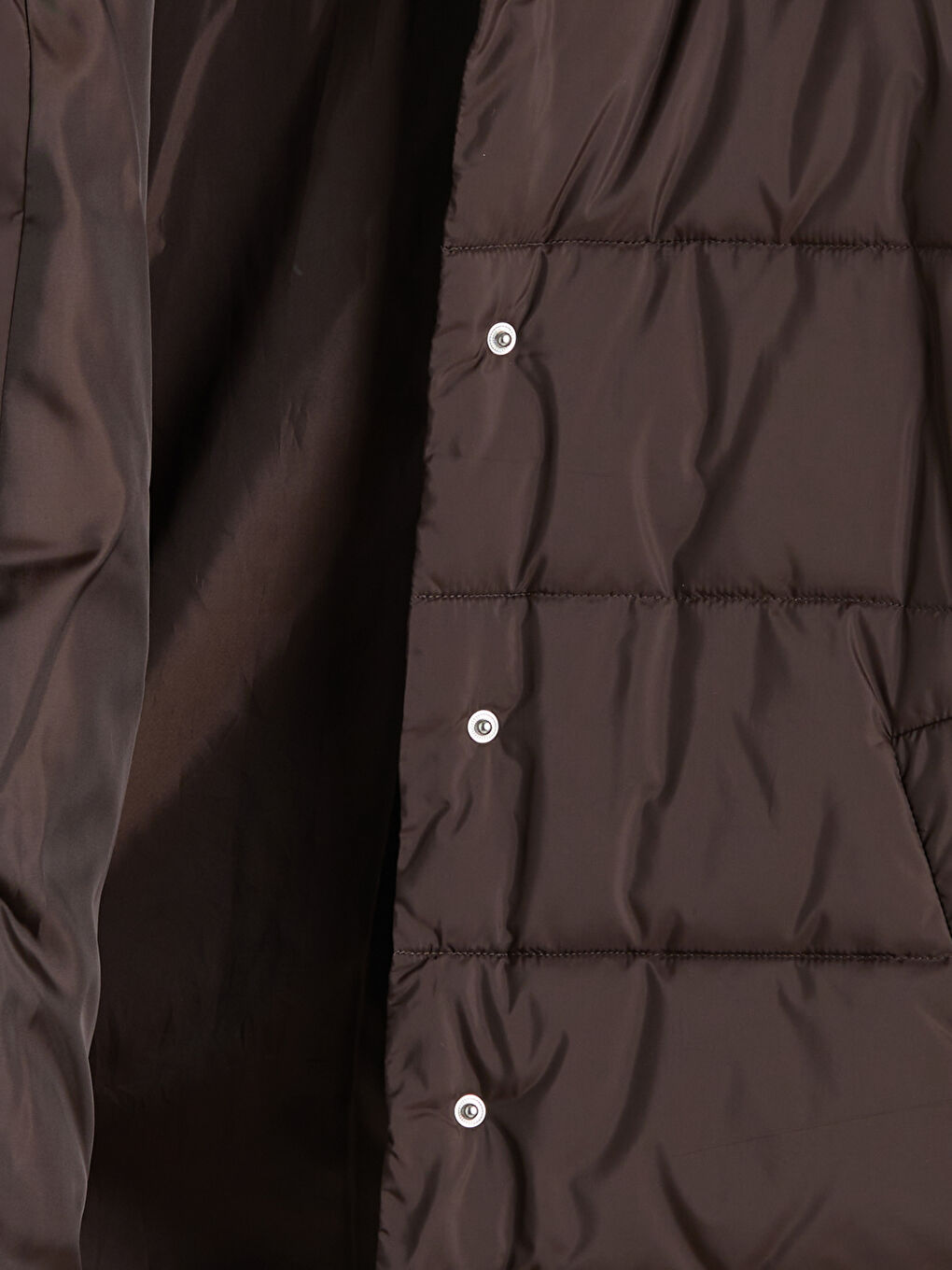 Kahverengi Kapüşonlu Beli Kuşaklı Kadın Şişme Mont-6