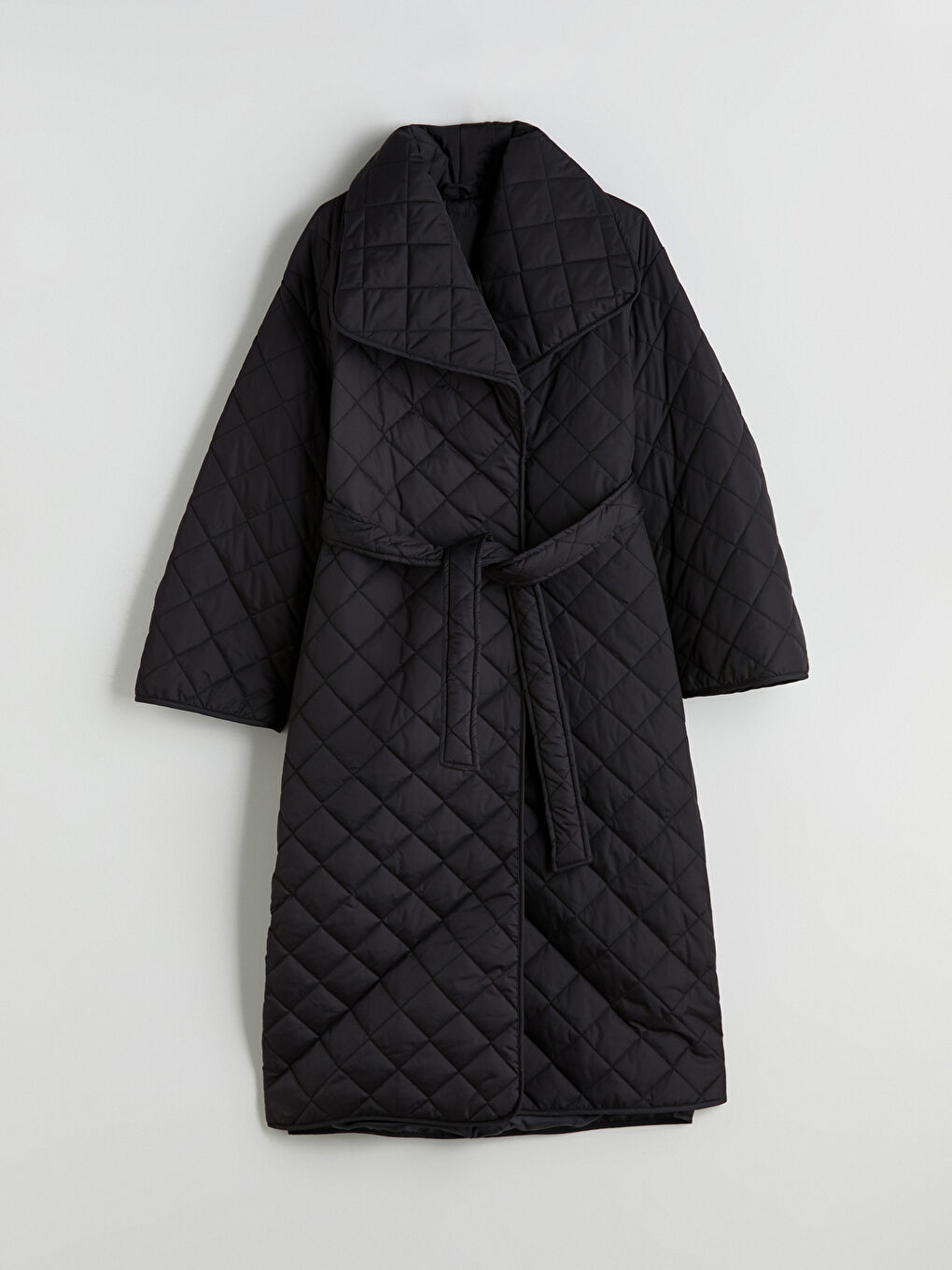 Siyah Ceket Yaka Kapitone Kadın Şişme Mont-12