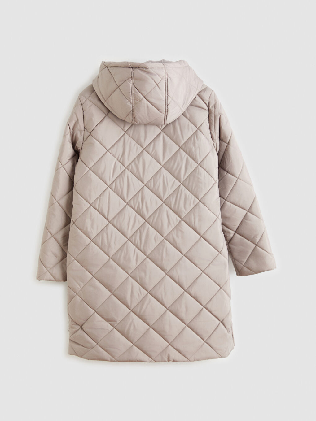 Kahverengi Kapüşonlu Kapitone Kadın Şişme Mont-11