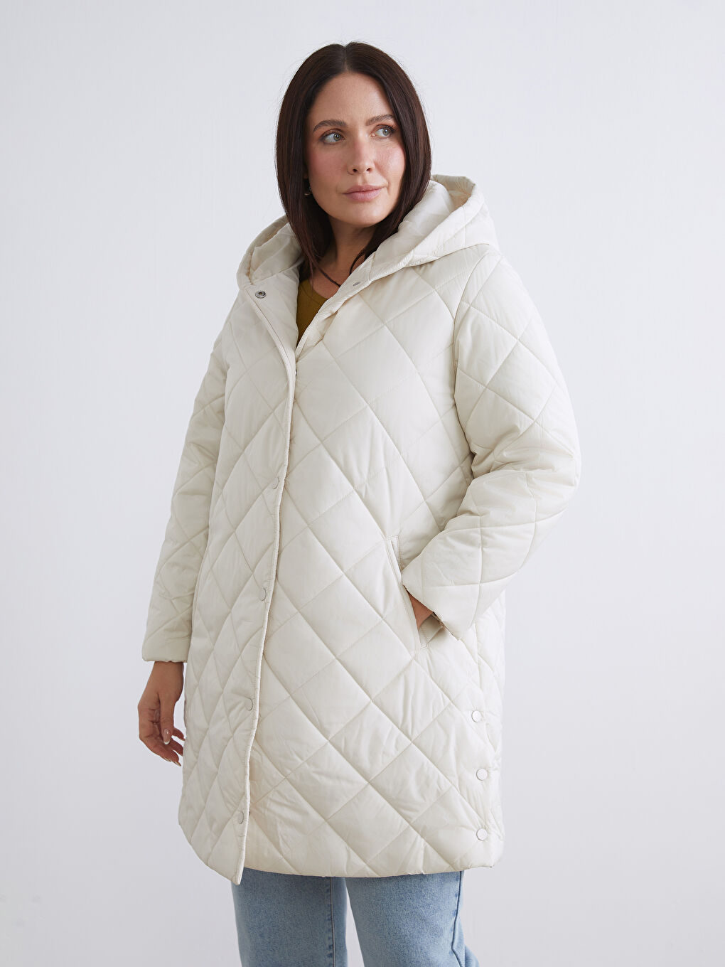 Hooded Quilted Women's Puffer Coat-1