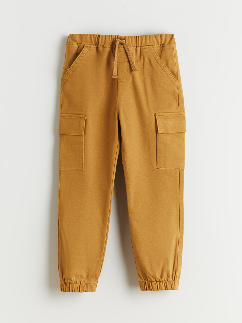 Kahverengi Beli Lastikli Erkek Çocuk Kargo Pantolon