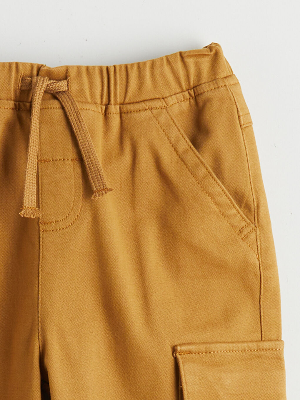 Kahverengi Beli Lastikli Erkek Çocuk Kargo Pantolon-2