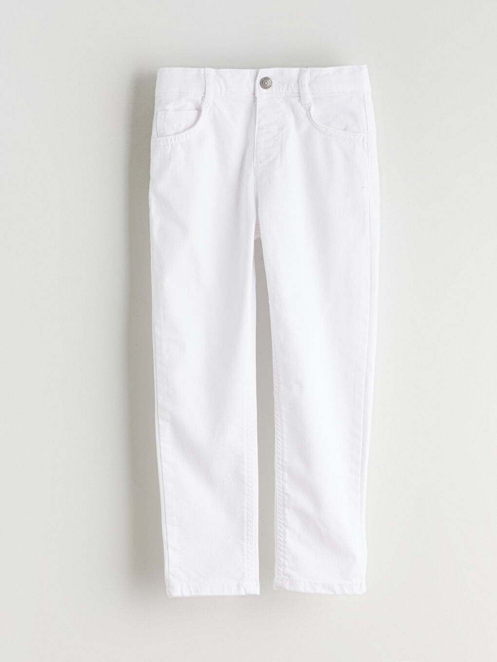 Beyaz Basic Erkek Çocuk Pantolon-1