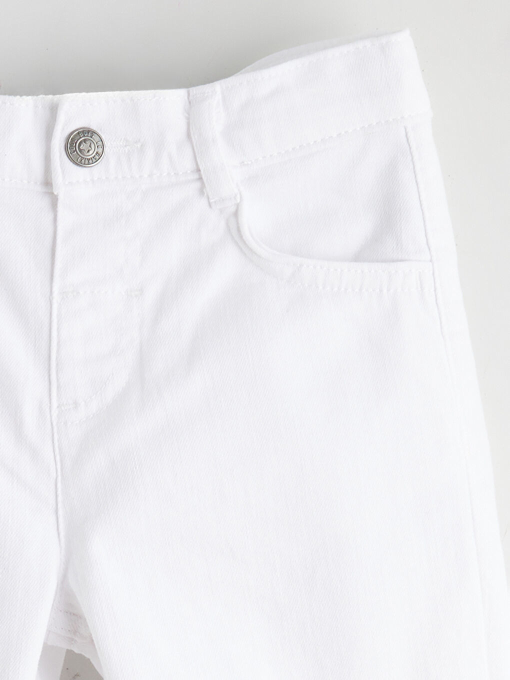 Beyaz Basic Erkek Çocuk Pantolon-2