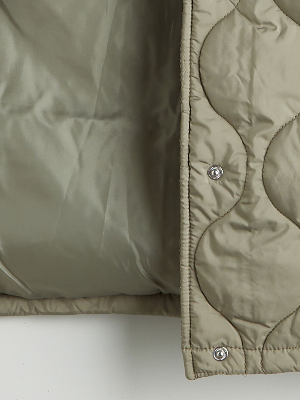 Haki Dik Yaka Kapitone Kadın Şişme Yelek-10