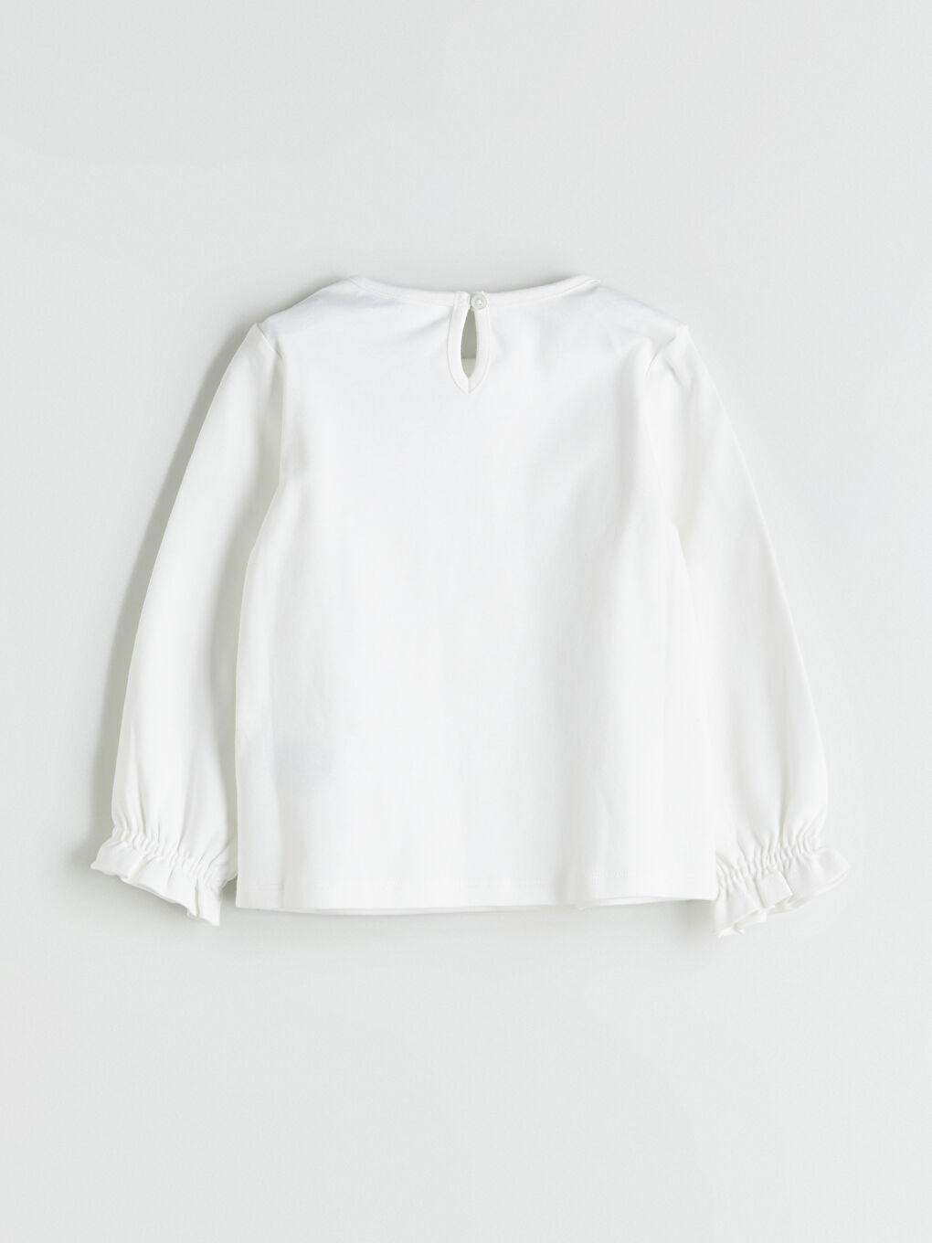 Ekru Bisiklet Yaka Frozen Baskılı Kız Çocuk Bluz-2