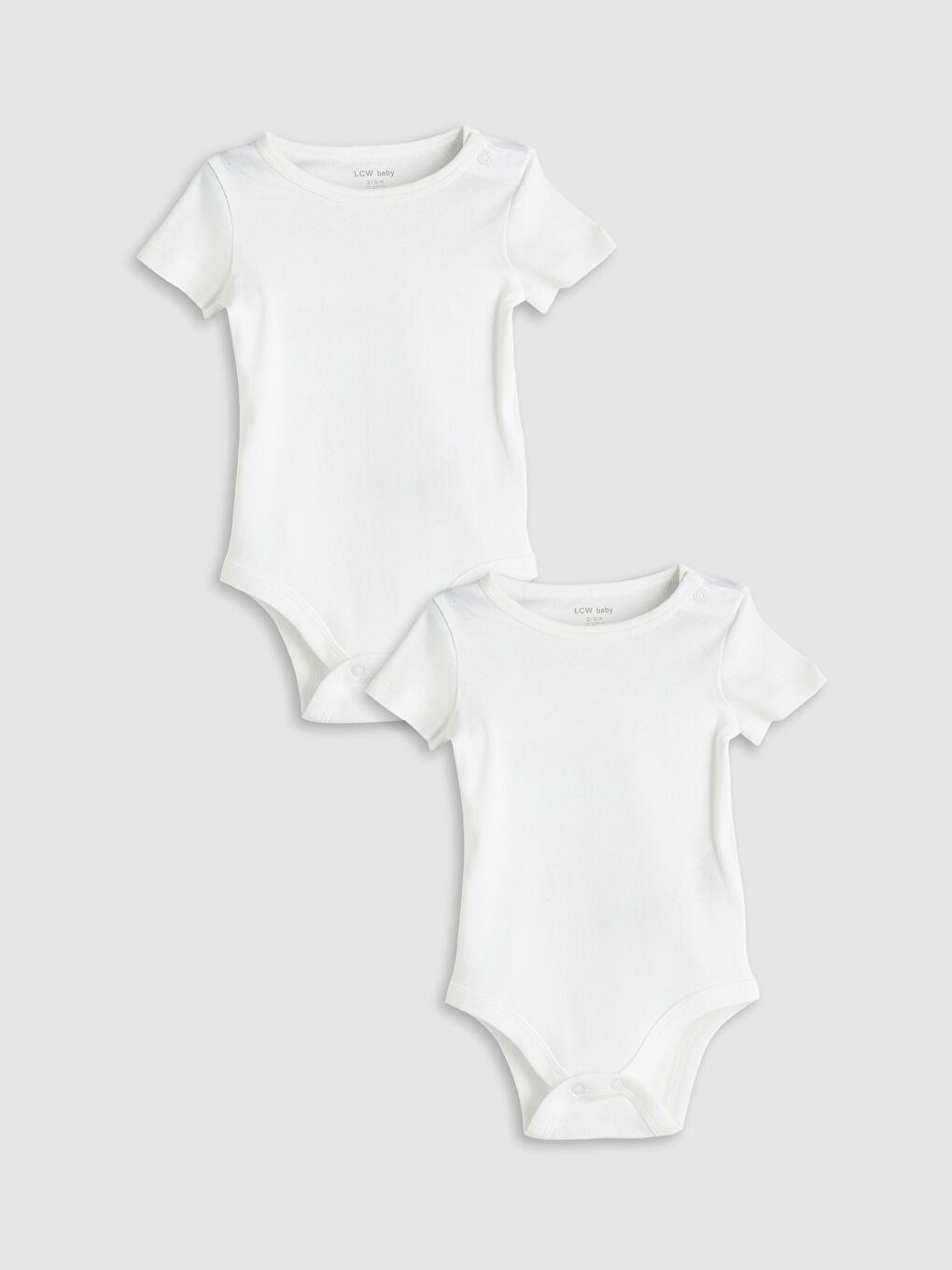 LC WAIKIKI Printed Crew Neck Short Sleeve Baby Boy Snap Fastener Body 2 Pack -W59924Z1-R9J