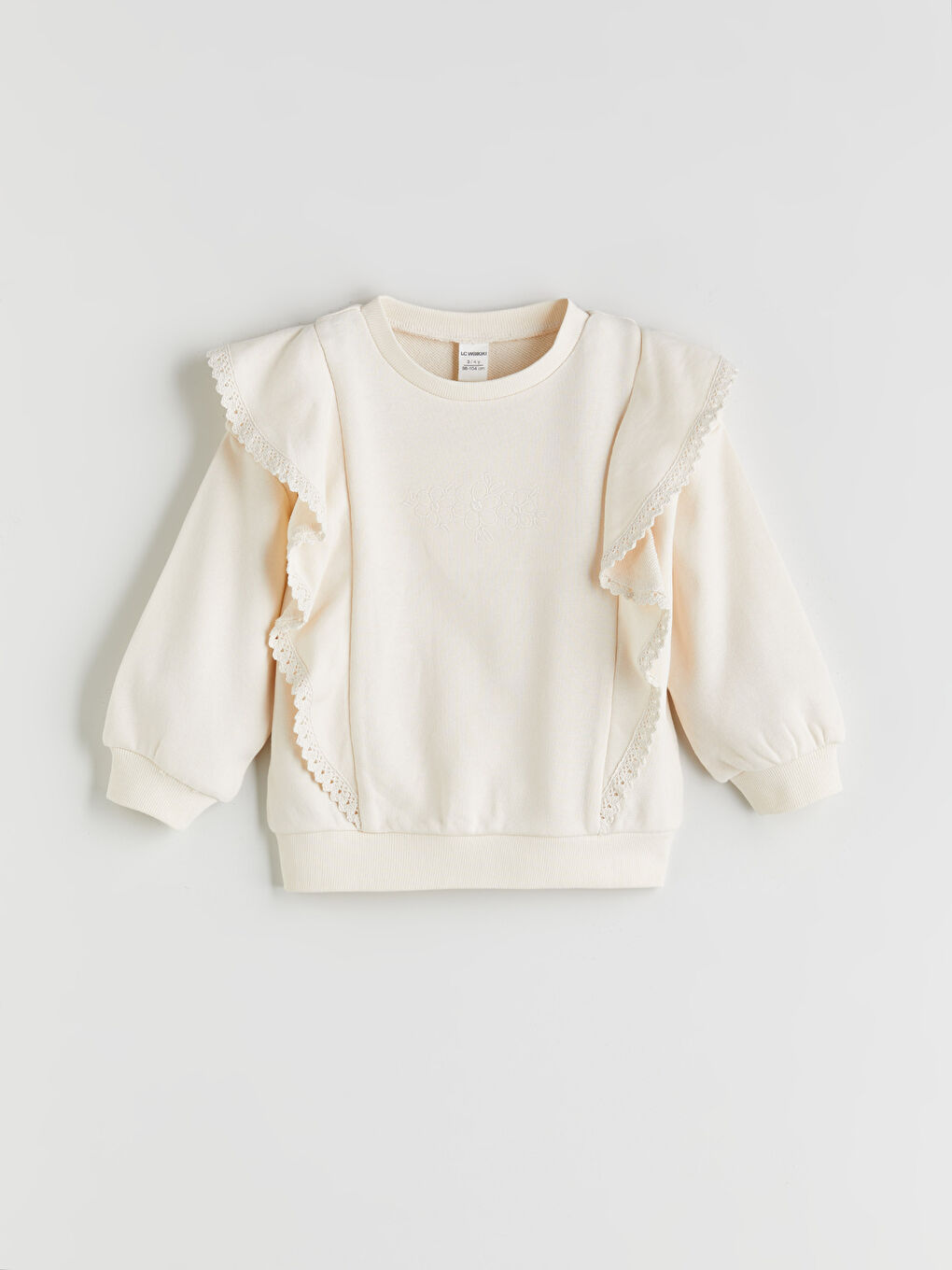LCW Kids Crew Neck Girls' Sweatshirt -W59931Z1-FRC
