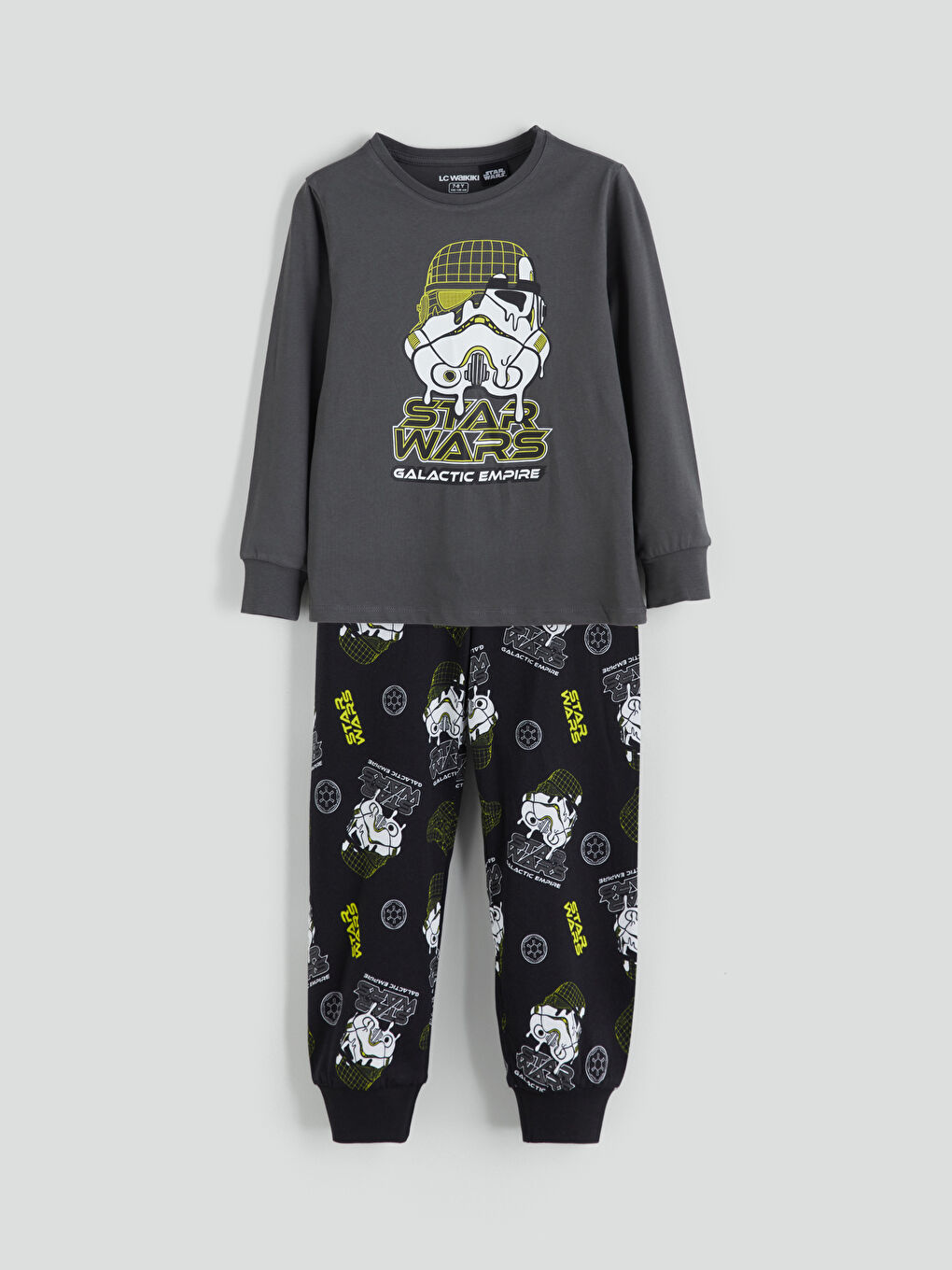 Crew Neck Star Wars Printed Boys' Pyjama Set