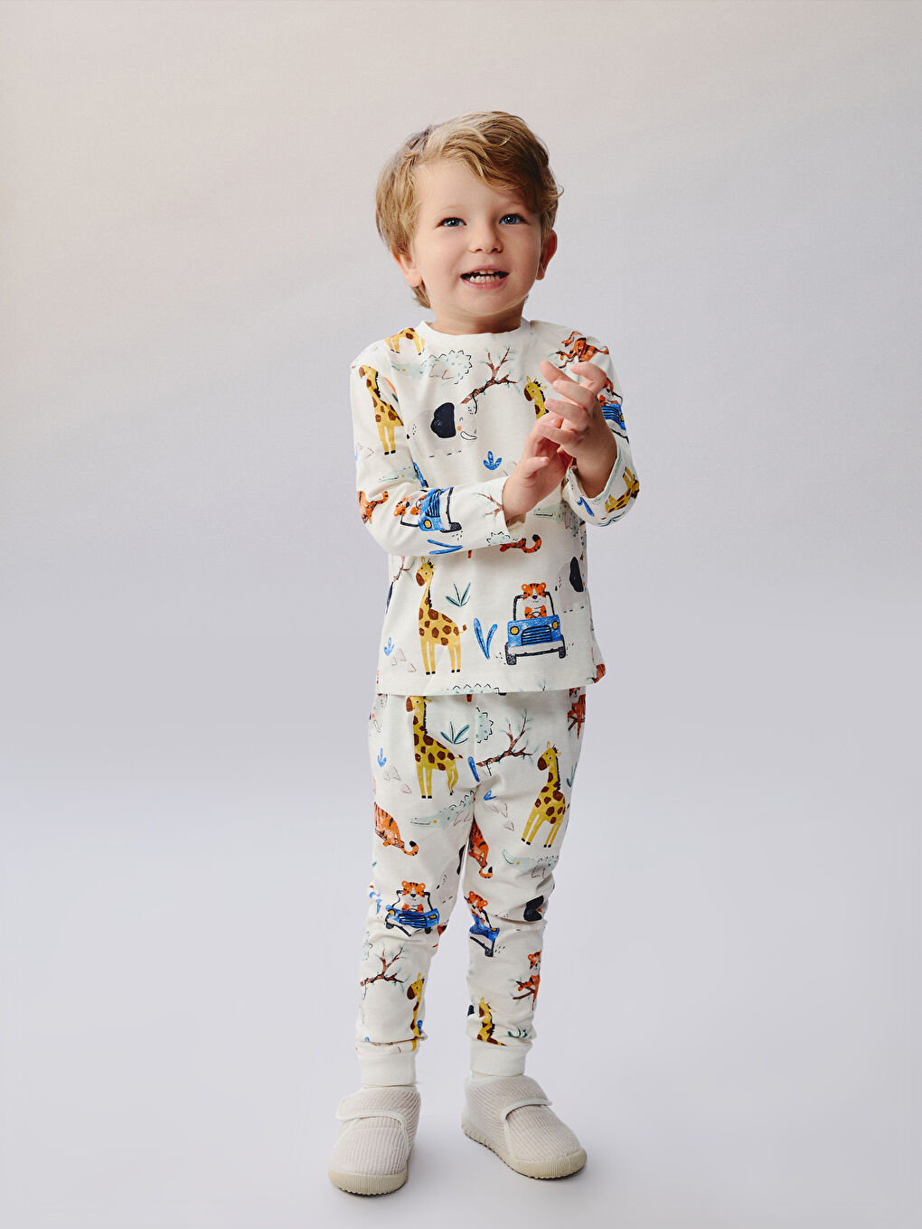 Crew Neck Printed Baby Boys' Pyjama Set