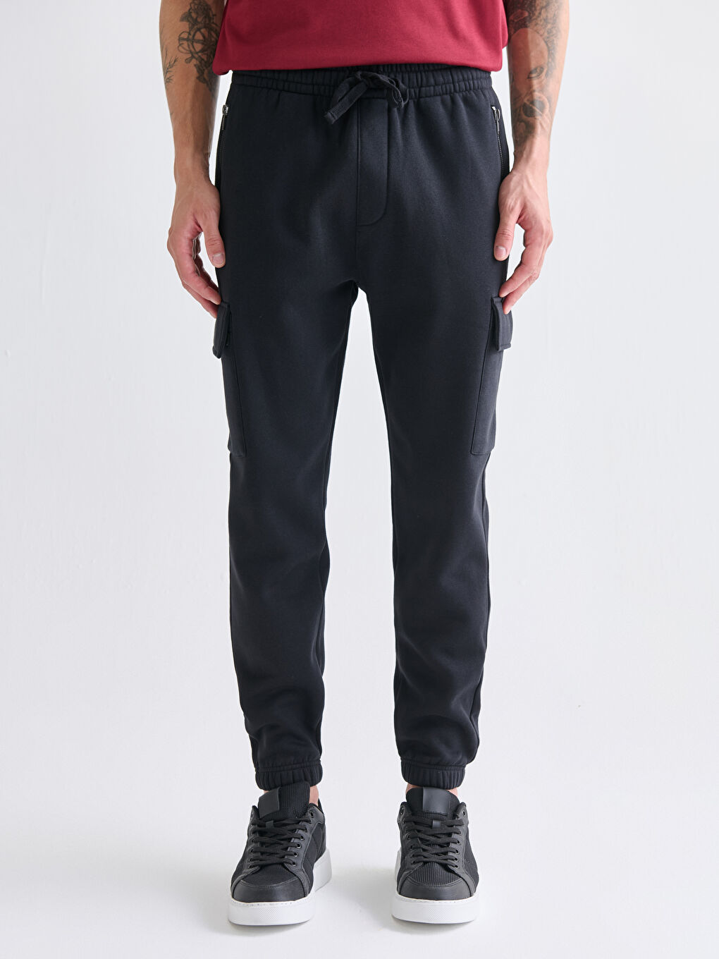 Мужчины Черный Спортивные джоггеры-1