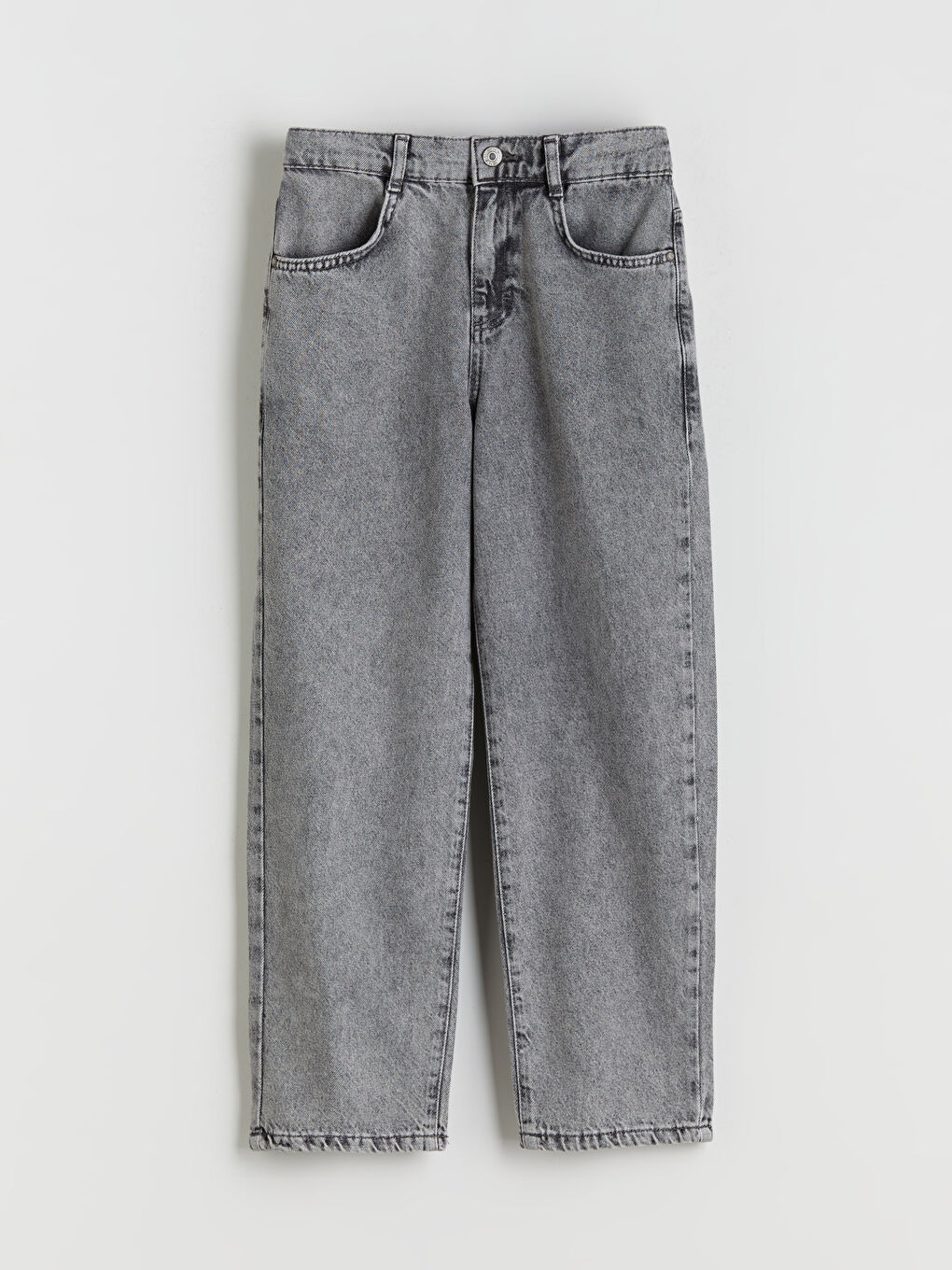 Gri Loose Fit Erkek Çocuk Jean Pantolon-1