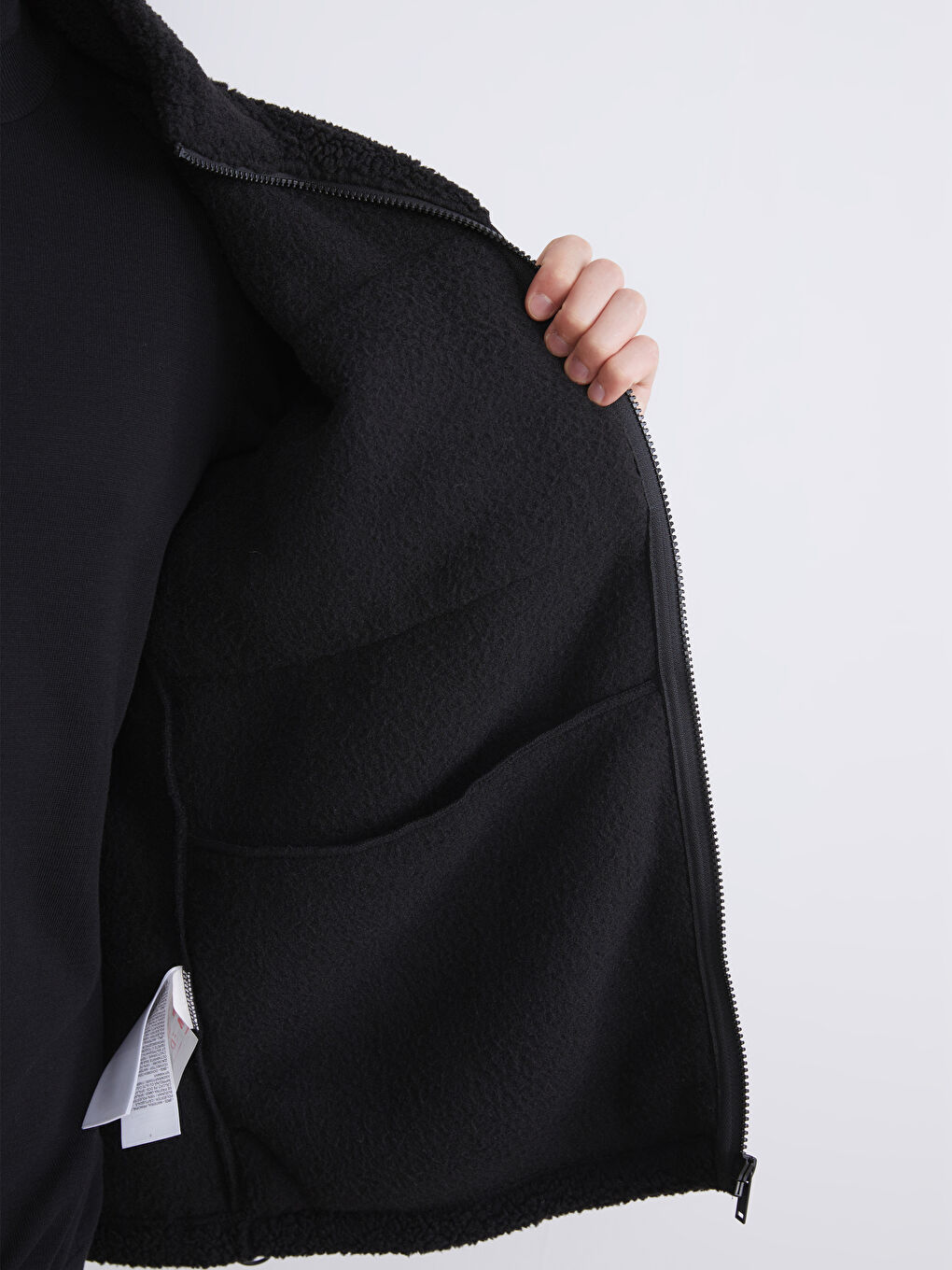 Funnel Neck Long Sleeve Plush Men's Sweatshirt-2