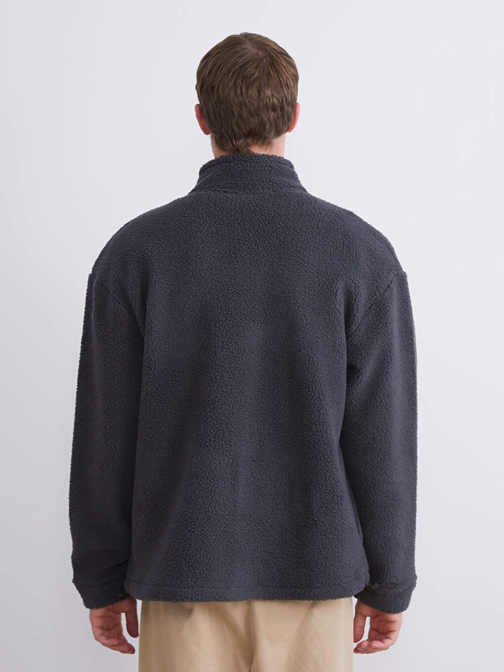 Funnel Neck Long Sleeve Plush Men's Sweatshirt-4