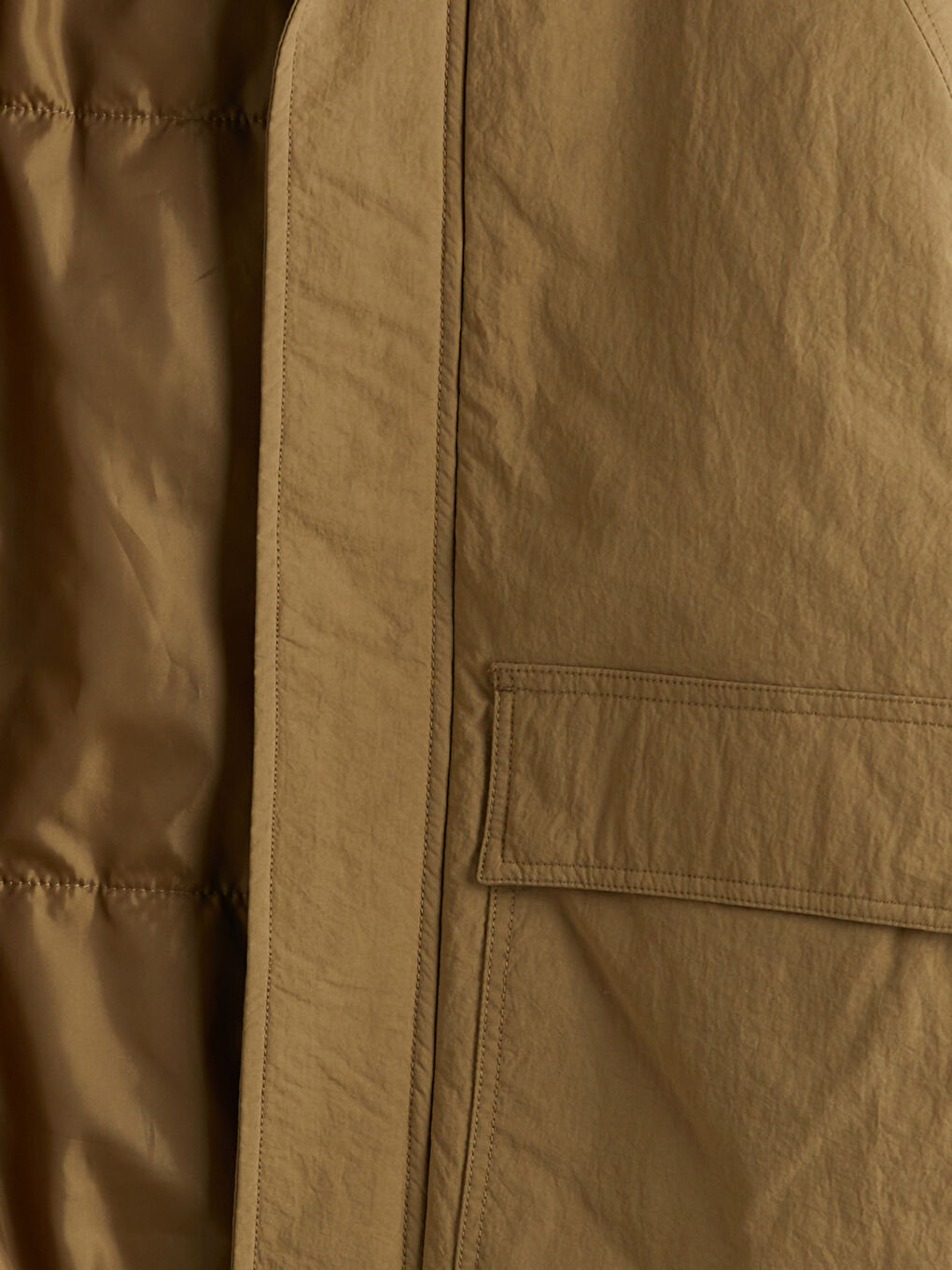 Kahverengi Rahat Kalıp Kadife Yaka Erkek Mont-6