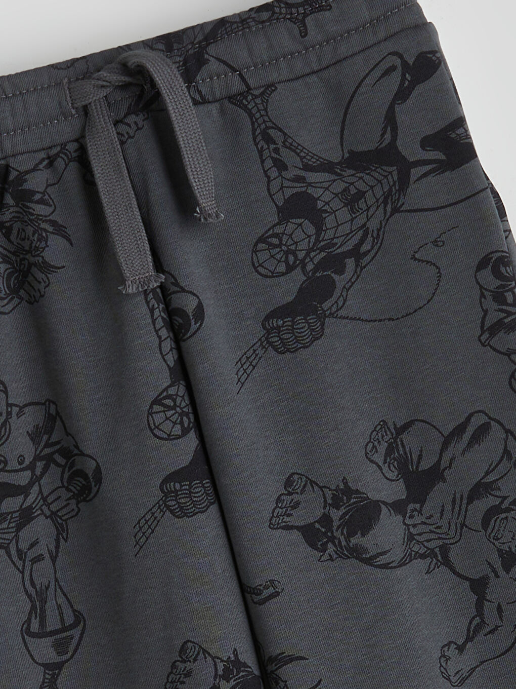 Gri Beli Lastikli Spider-Man Baskılı Erkek Çocuk Jogger Eşofman Altı-1