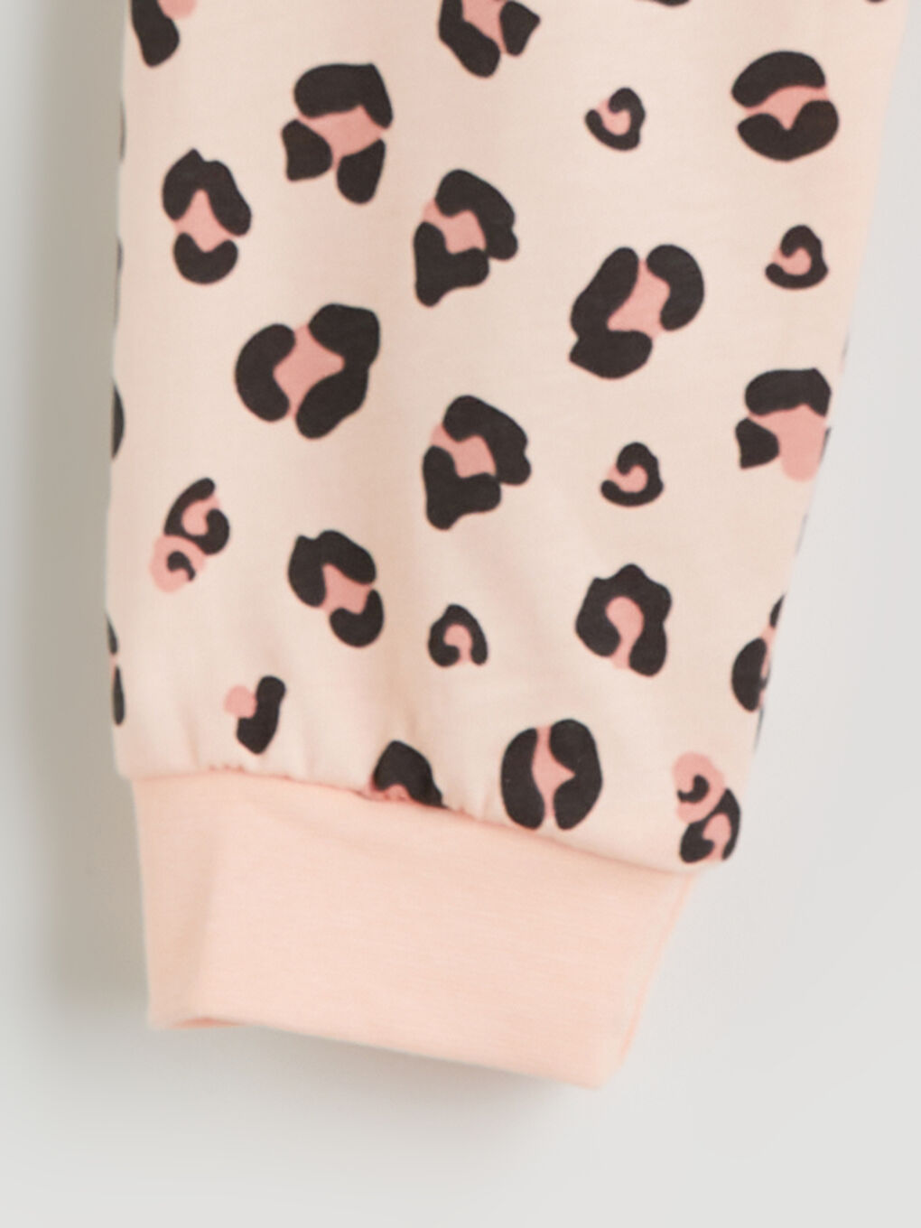 Pembe Leopar Desenli Kız Çocuk Pijama Alt-1