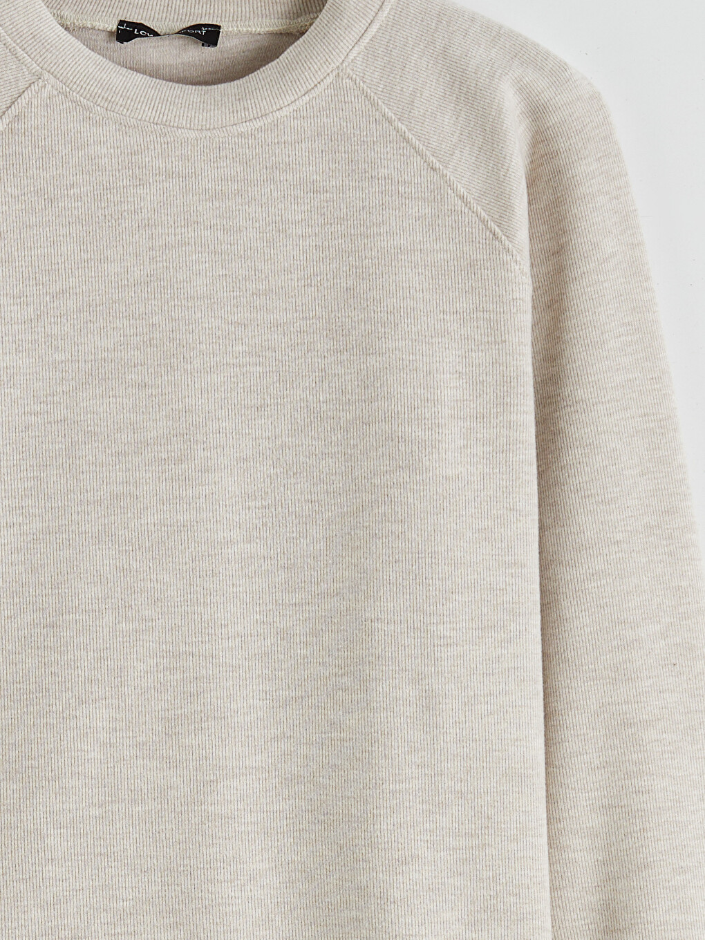 Bej Bisiklet Yaka Kadın Sweatshirt-7