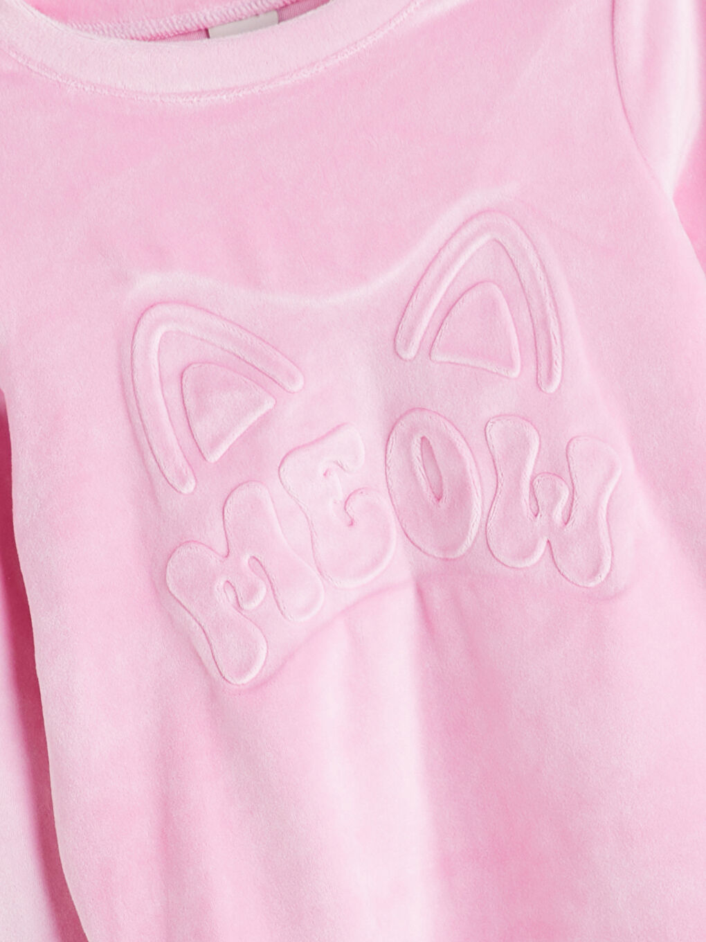 Pembe Bisiklet Yaka Fiyonk Desenli Kız Çocuk Pijama Üst-2