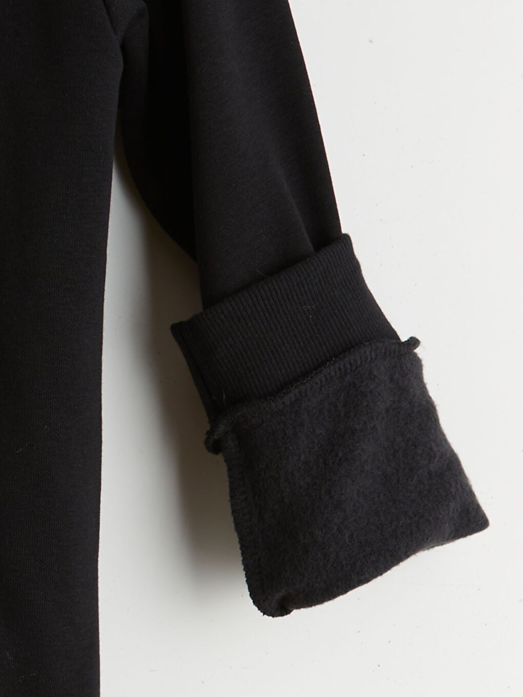 Siyah Kapüşonlu Erkek Çocuk Kalın Fermuarlı Sweatshirt-2