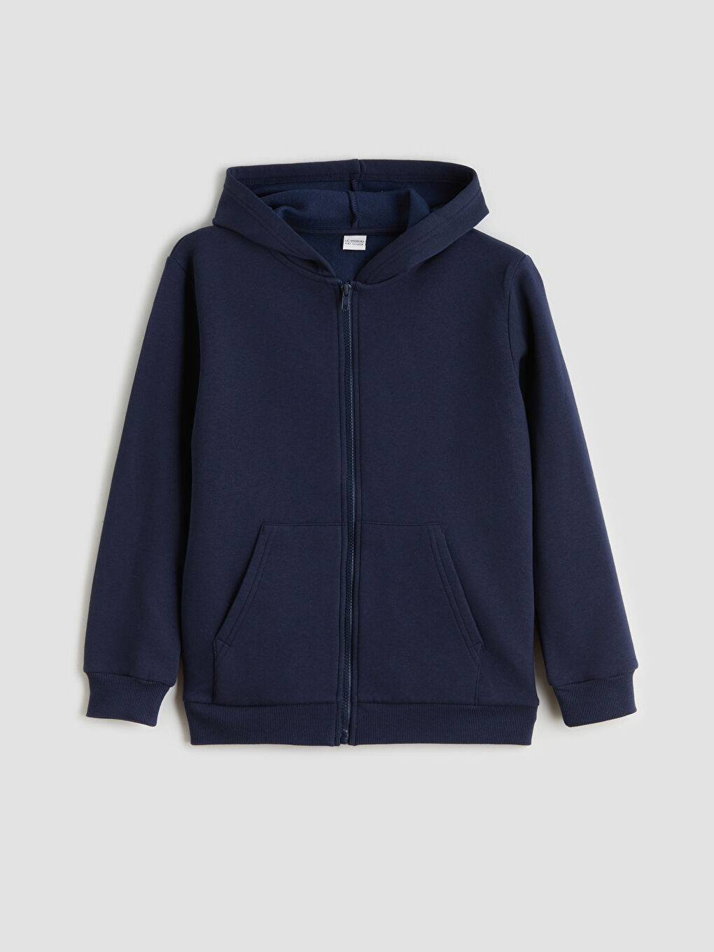 Lacivert Kapüşonlu Erkek Çocuk Kalın Fermuarlı Sweatshirt-1