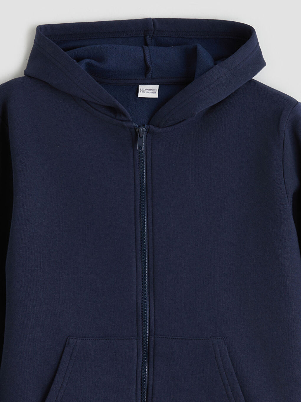 Lacivert Kapüşonlu Erkek Çocuk Kalın Fermuarlı Sweatshirt-4