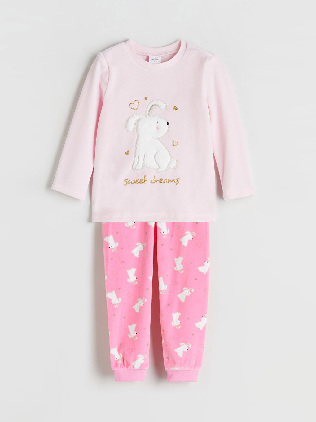 Crew Neck Printed Girls' Pyjama Set-2