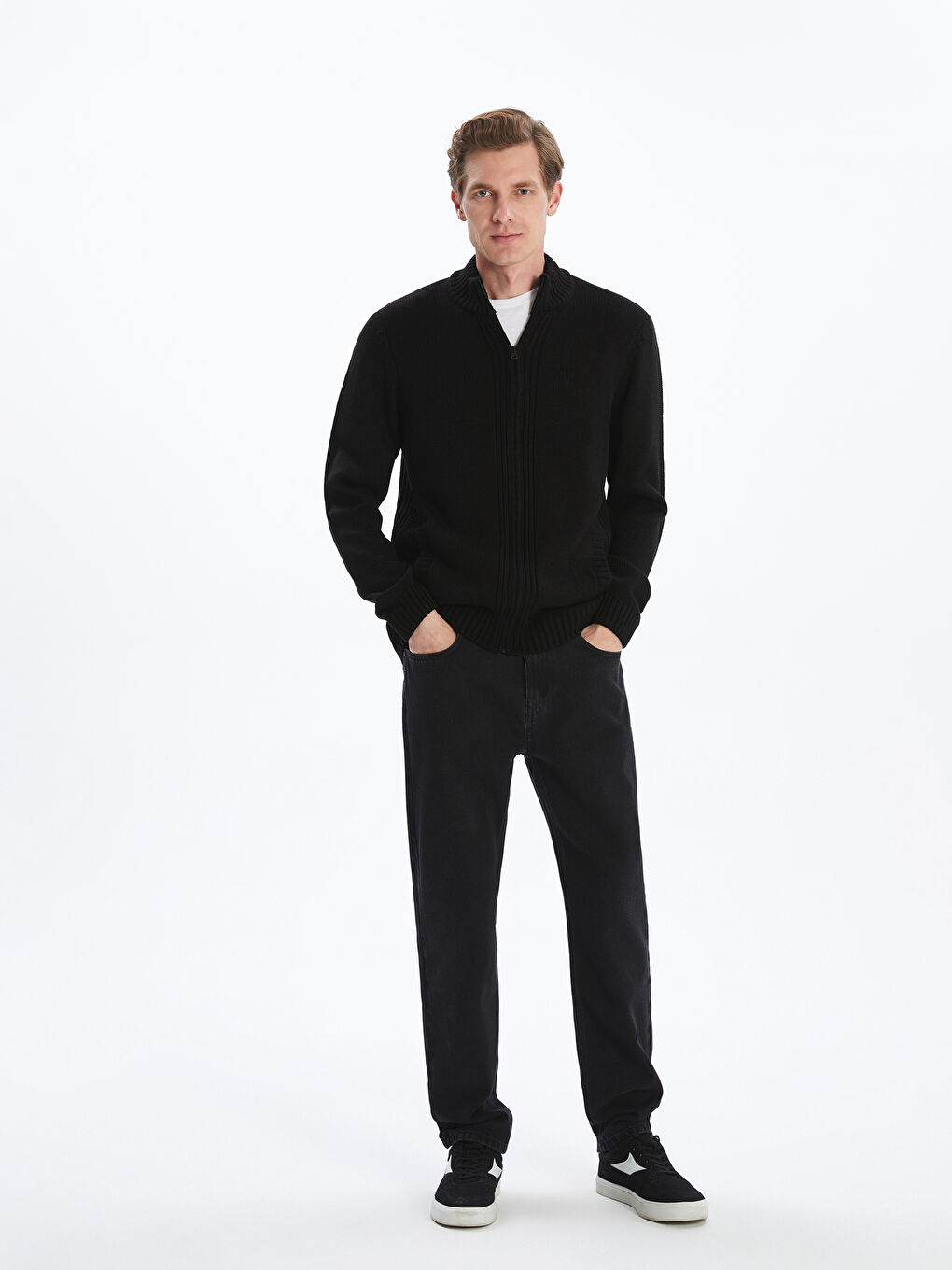 LCWAIKIKI Classic Regular Fit Funnel Neck Men's Knit Cardigan -W5AA60Z8-CVL