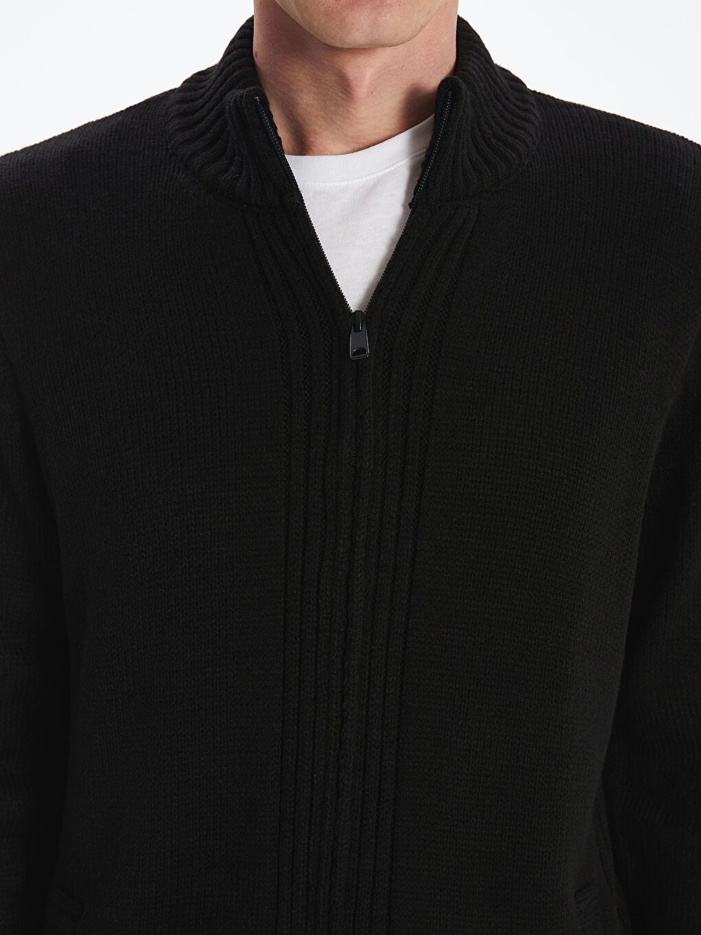LCWAIKIKI Classic Regular Fit Funnel Neck Men's Knit Cardigan -W5AA60Z8-CVL
