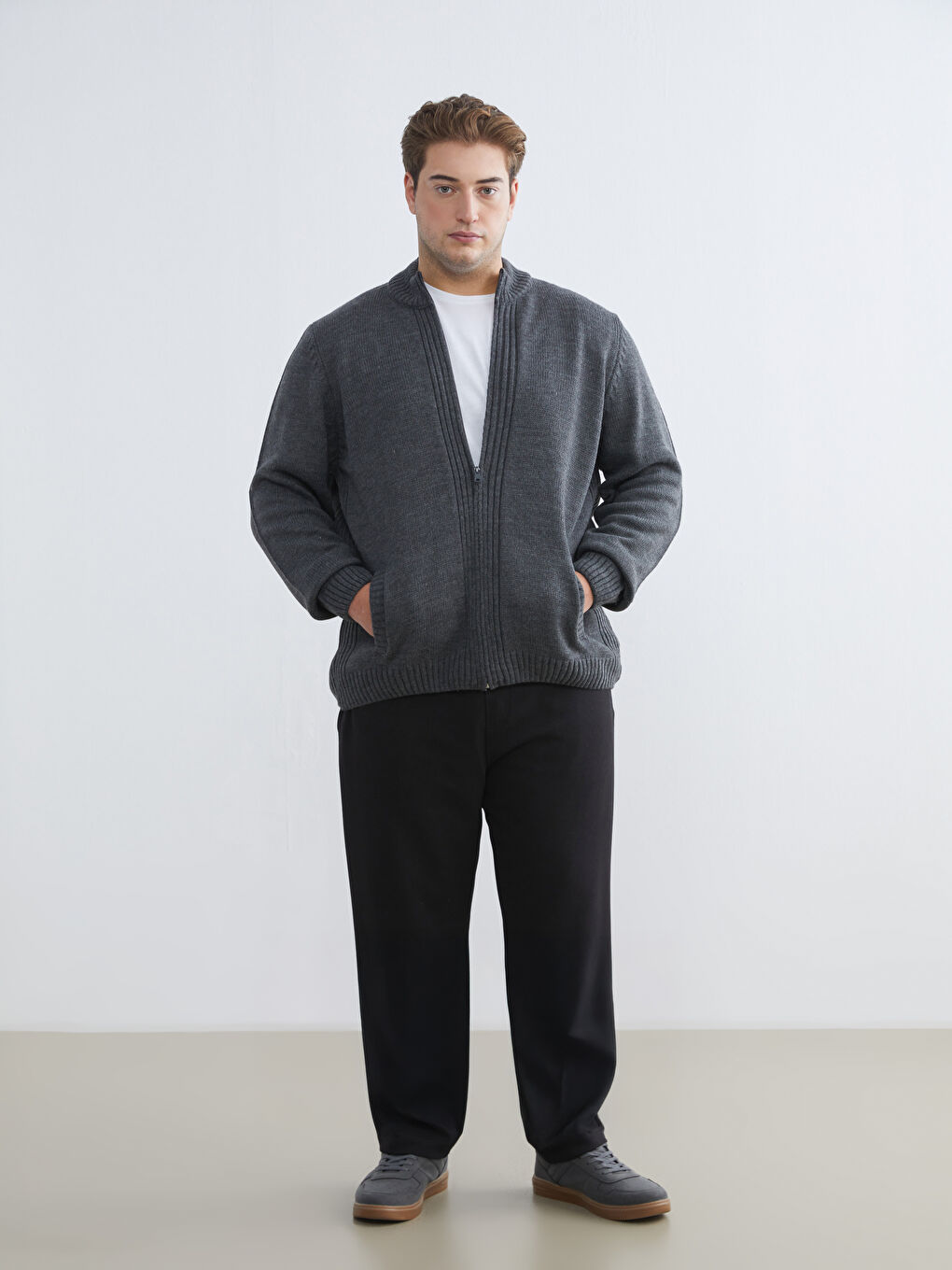 Мужчины Серый Кардиган-9
