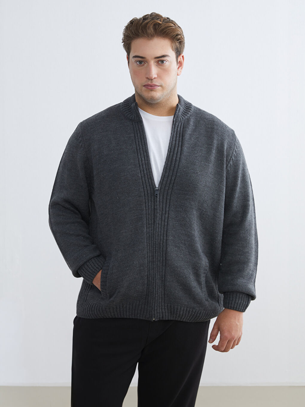 Мужчины Серый Кардиган-2