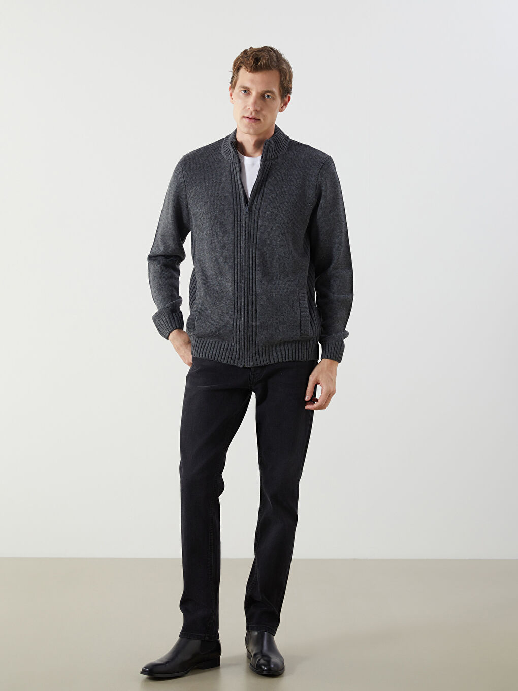 LCWAIKIKI Classic Regular Fit Funnel Neck Men's Knit Cardigan -W5AA60Z8-EEZ