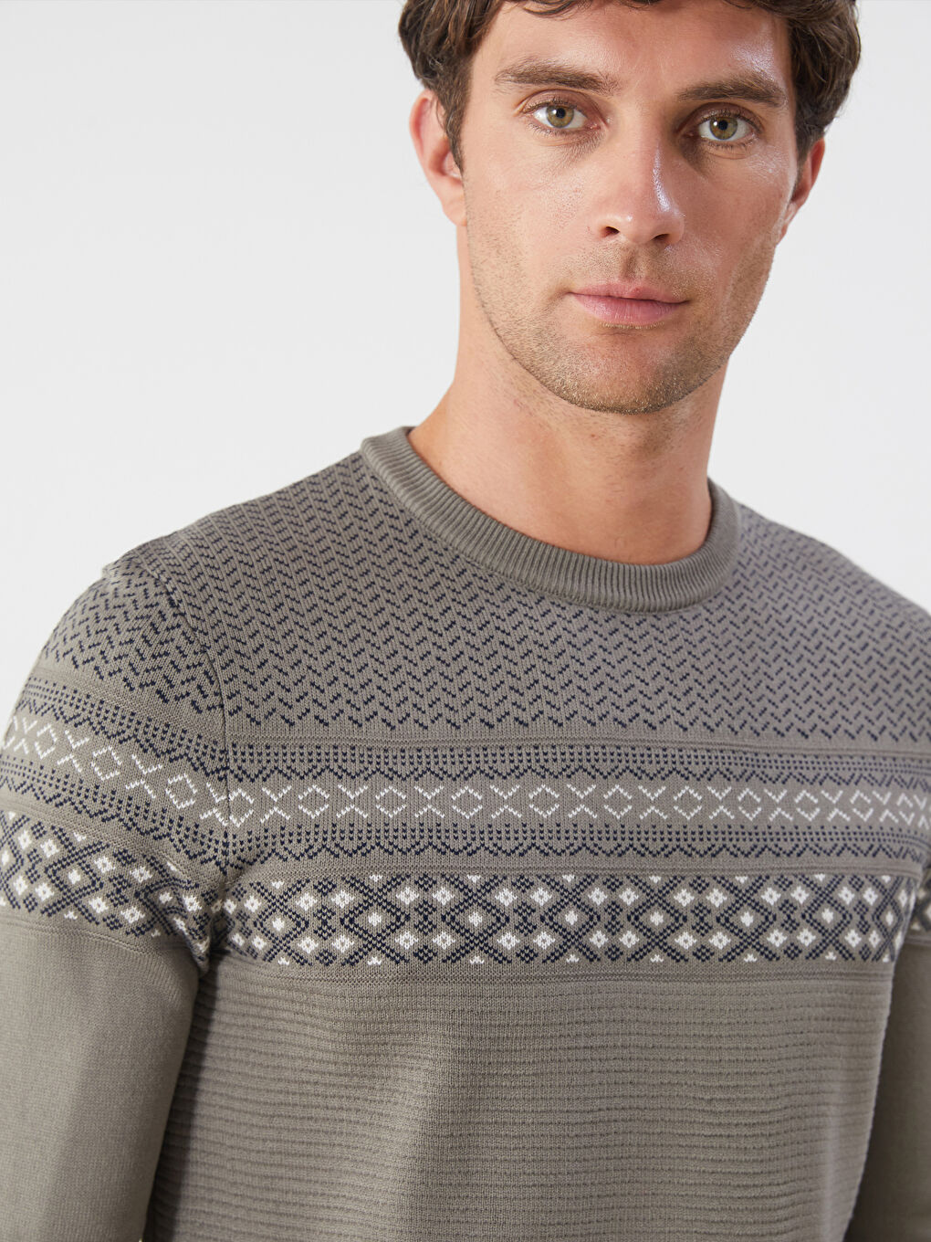 LCWAIKIKI Classic Crew Neck Long Sleeve Men's Tricot Sweater -W5AA69Z8-R1D
