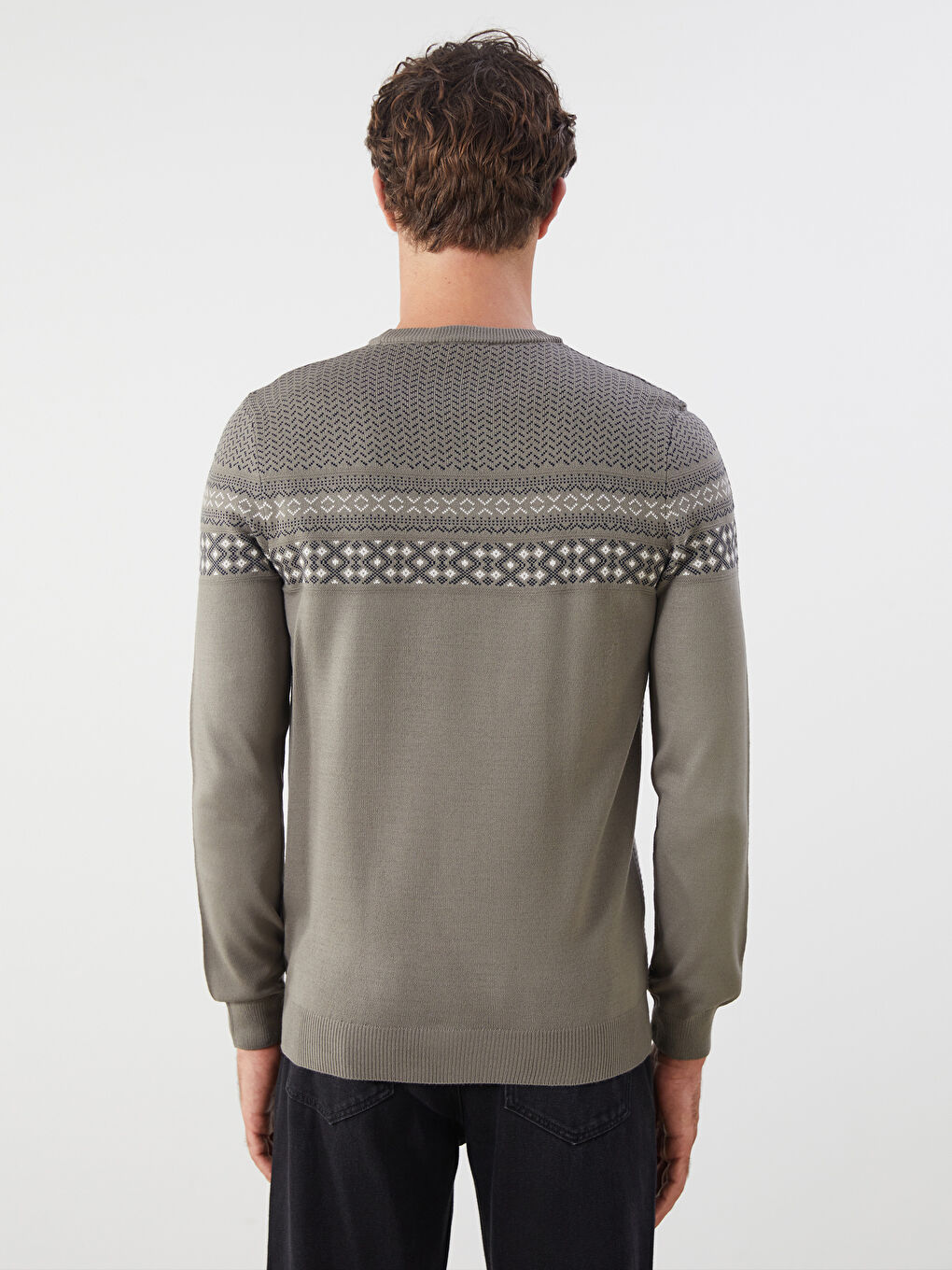LCWAIKIKI Classic Crew Neck Long Sleeve Men's Tricot Sweater -W5AA69Z8-R1D