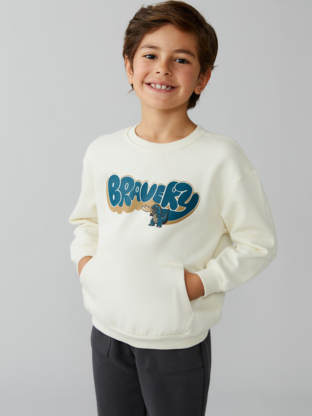 Crew Neck Printed Boys' Sweatshirt