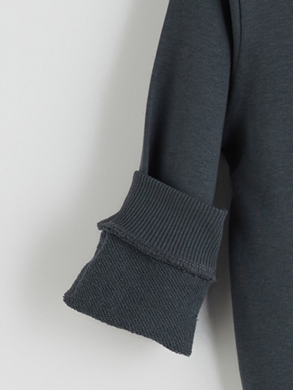 Antrasit Bisiklet Yaka Baskılı Erkek Çocuk Sweatshirt-2