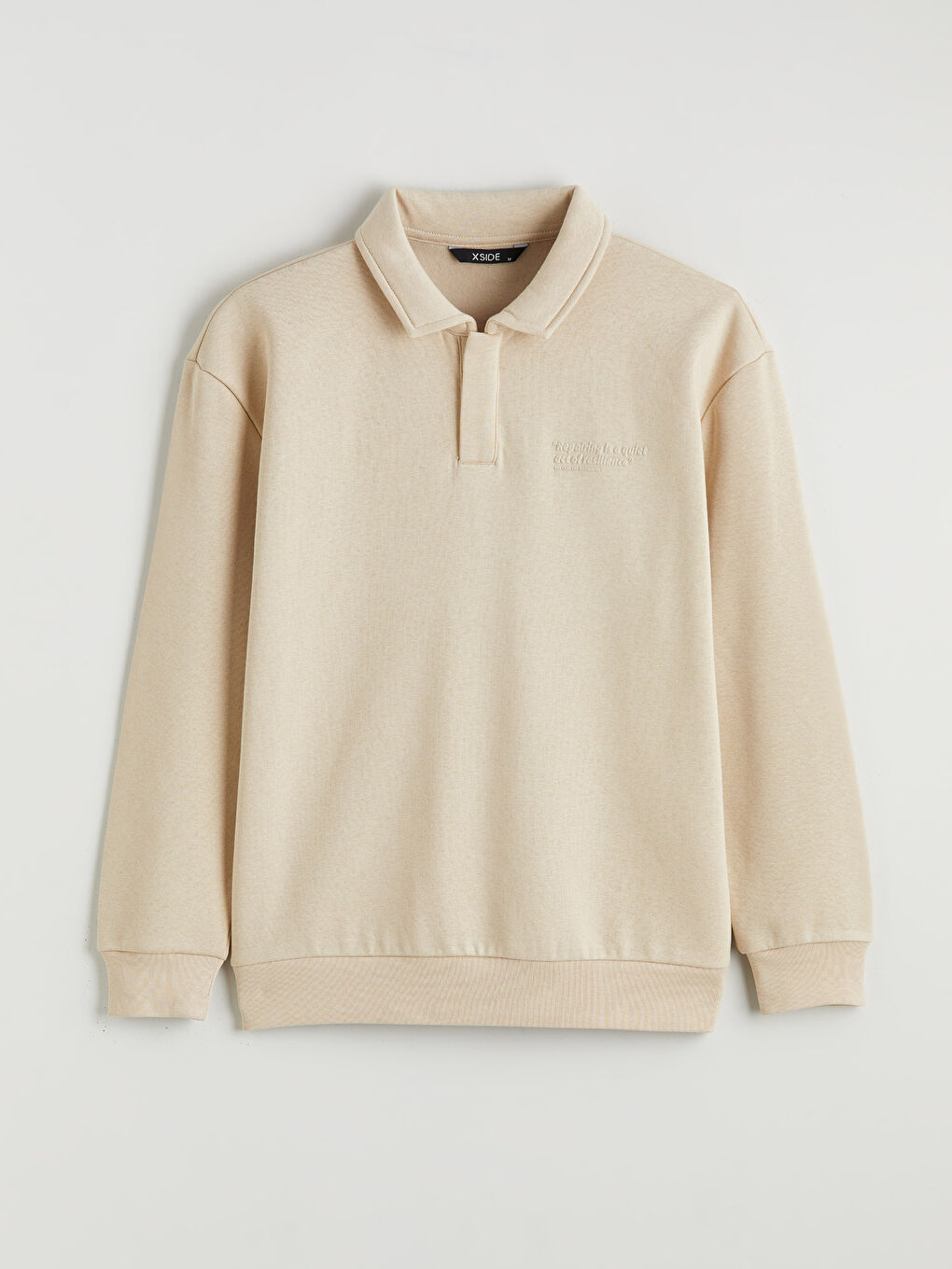 Polo Neck Printed Men's Sweatshirt