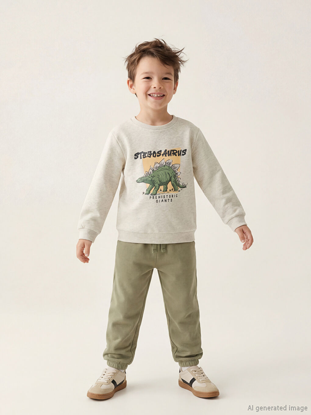 Haki Beli Lastikli Erkek Çocuk Jogger  Eşofman Altı