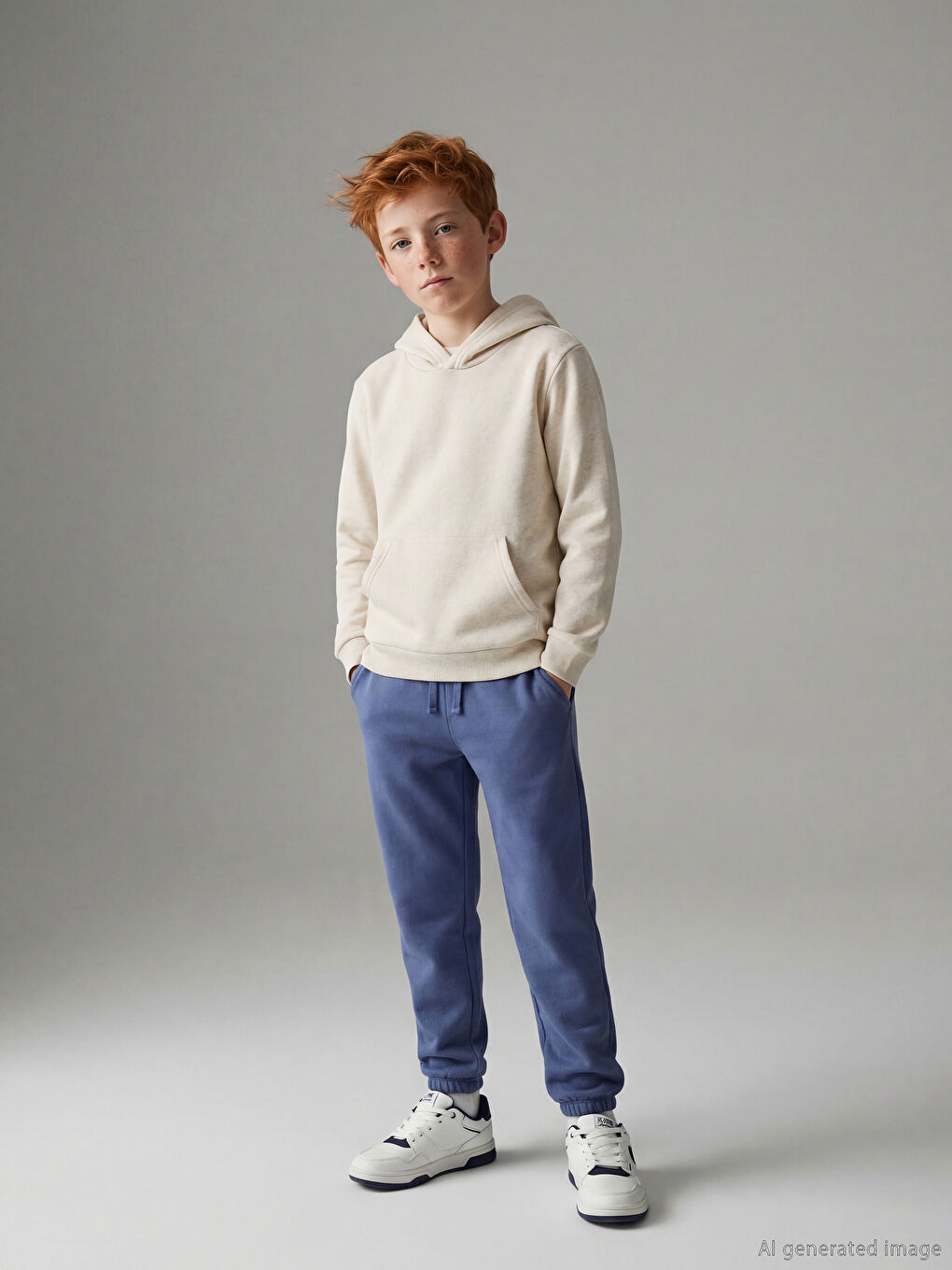 İndigo Beli Lastikli Erkek Çocuk Jogger  Eşofman Altı