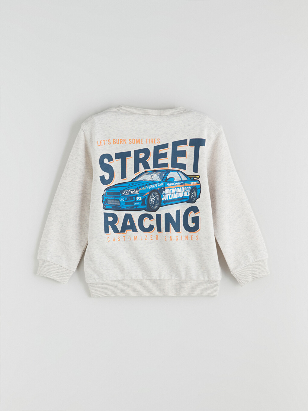 Beyaz Baskılı Erkek Çocuk Sweatshirt-1